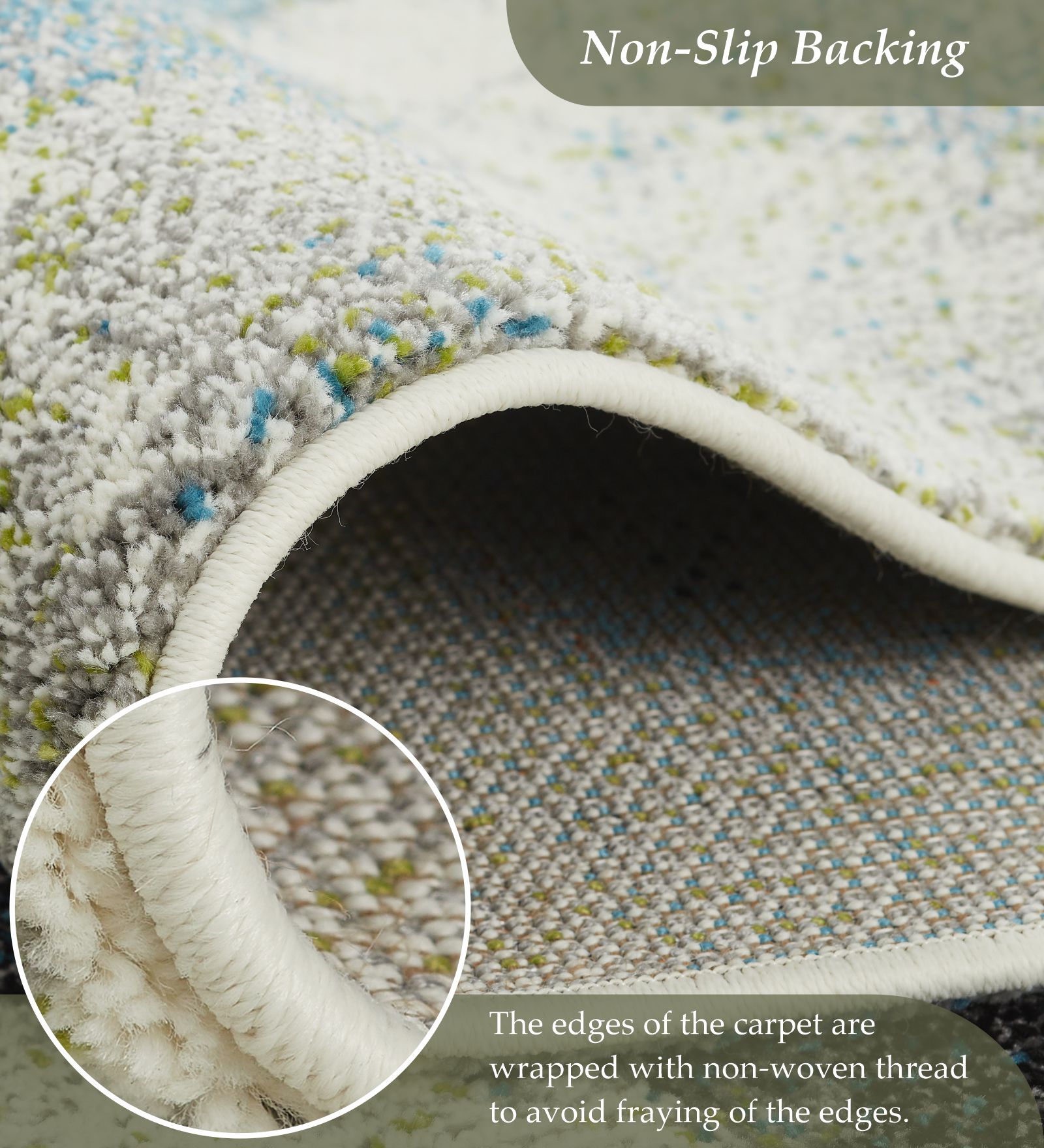 Diamond Machine Made Carpet Blue and Grey