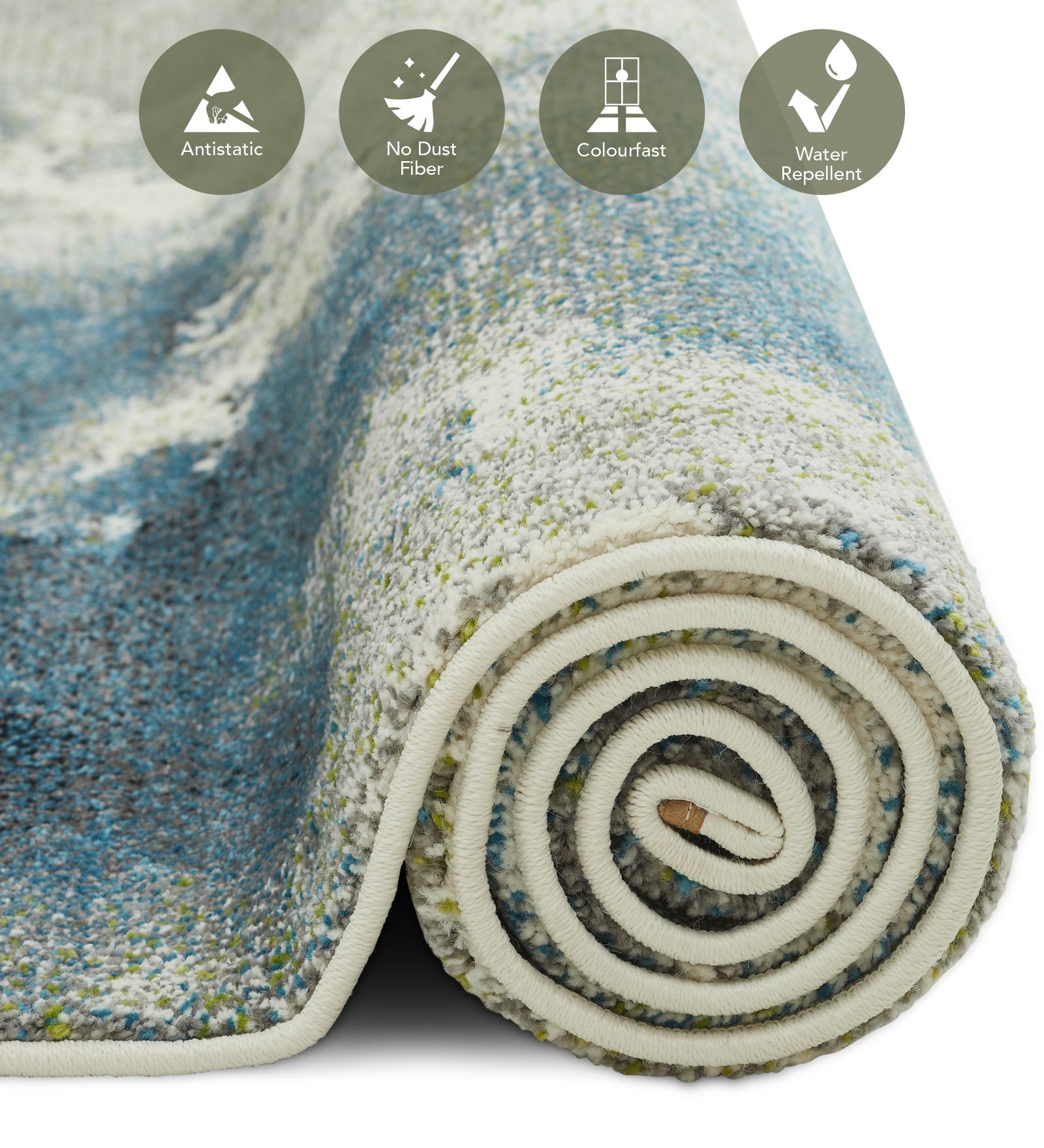 Diamond Machine Made Carpet Blue and Grey