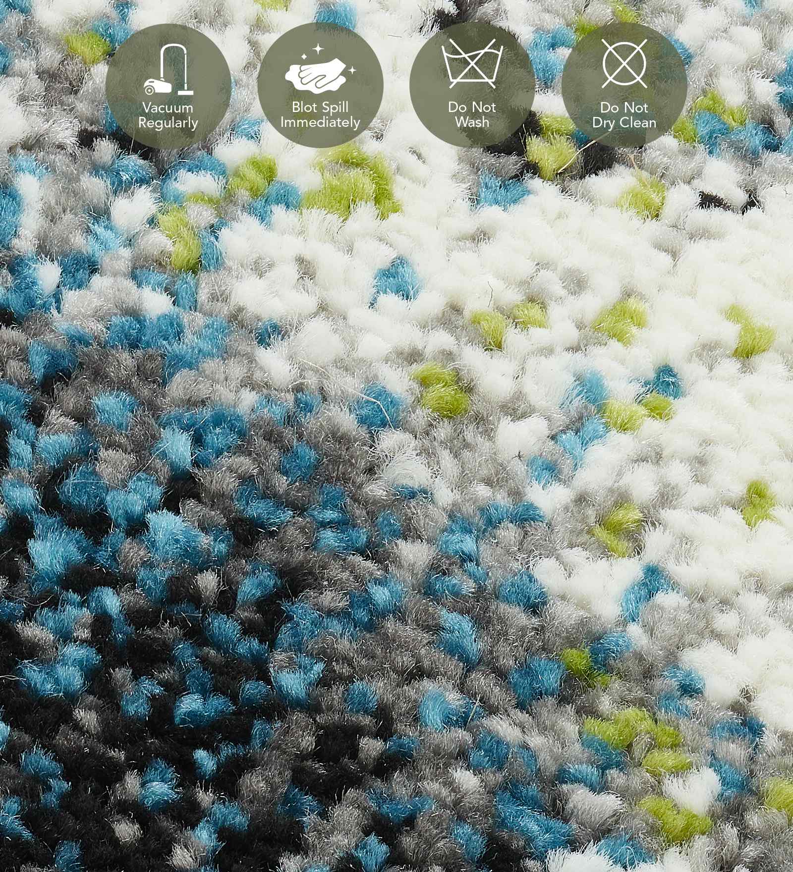 Diamond Machine Made Carpet Blue and Grey