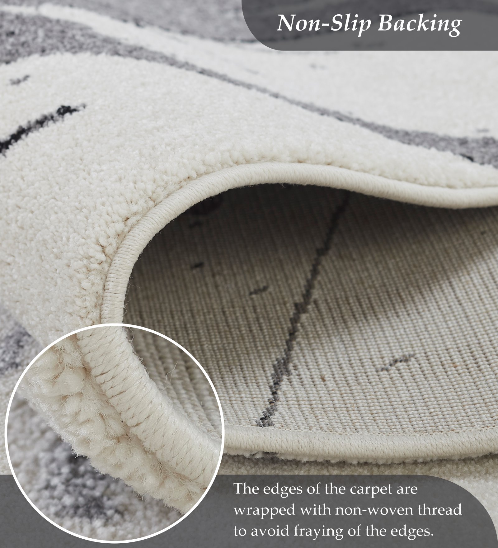 Diamond Polypropylene Abstract Carpet Grey