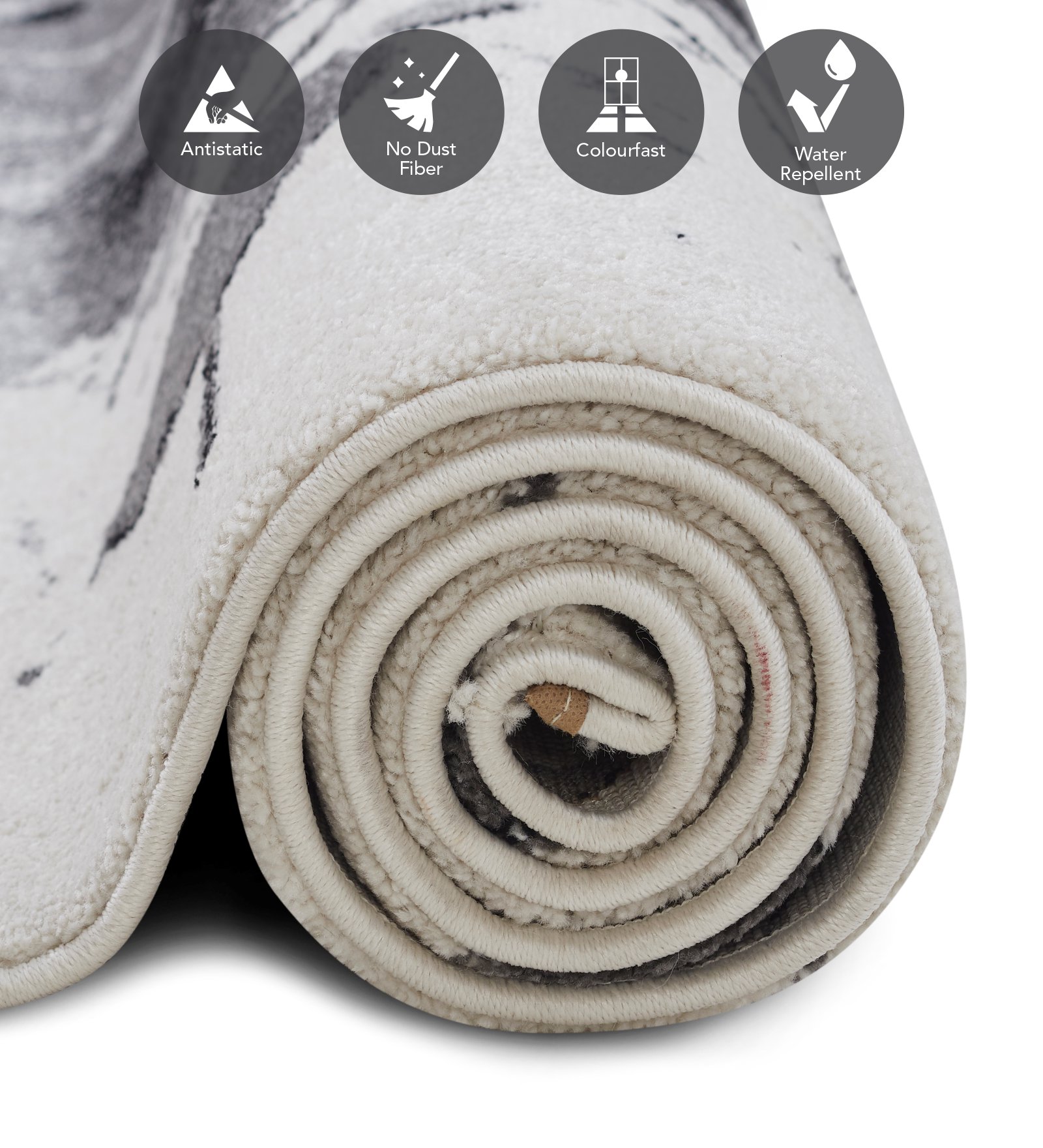 Diamond Polypropylene Abstract Carpet Grey