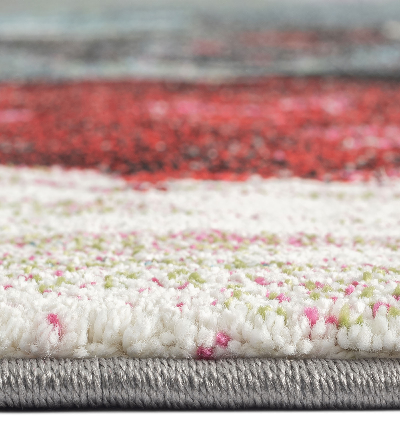 Diamond Floral Machine Made Carpet Blue and Maroon