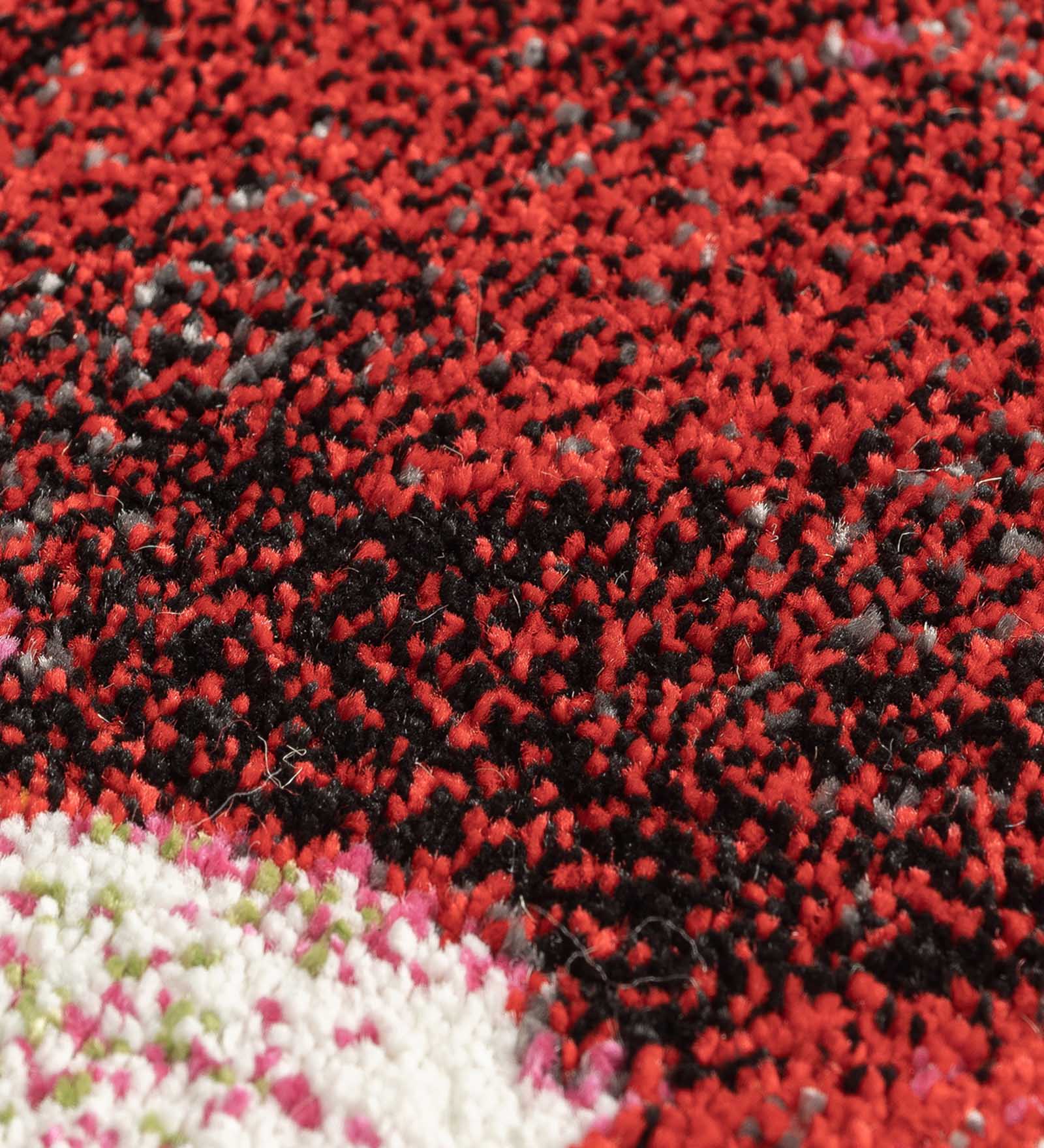 Diamond Floral Machine Made Carpet Blue and Maroon