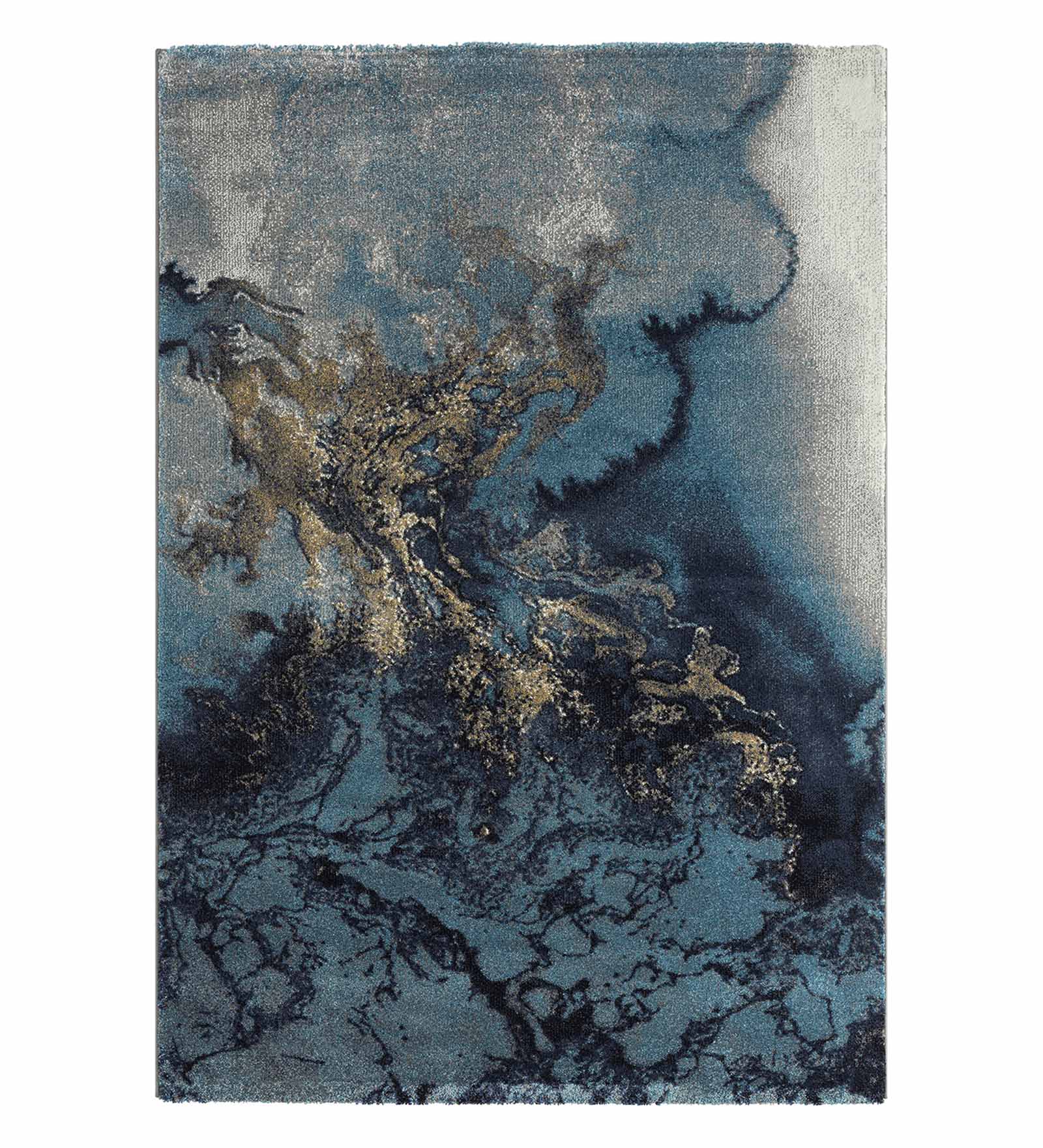 Diamond Abstract Machine Made Carpet Blue