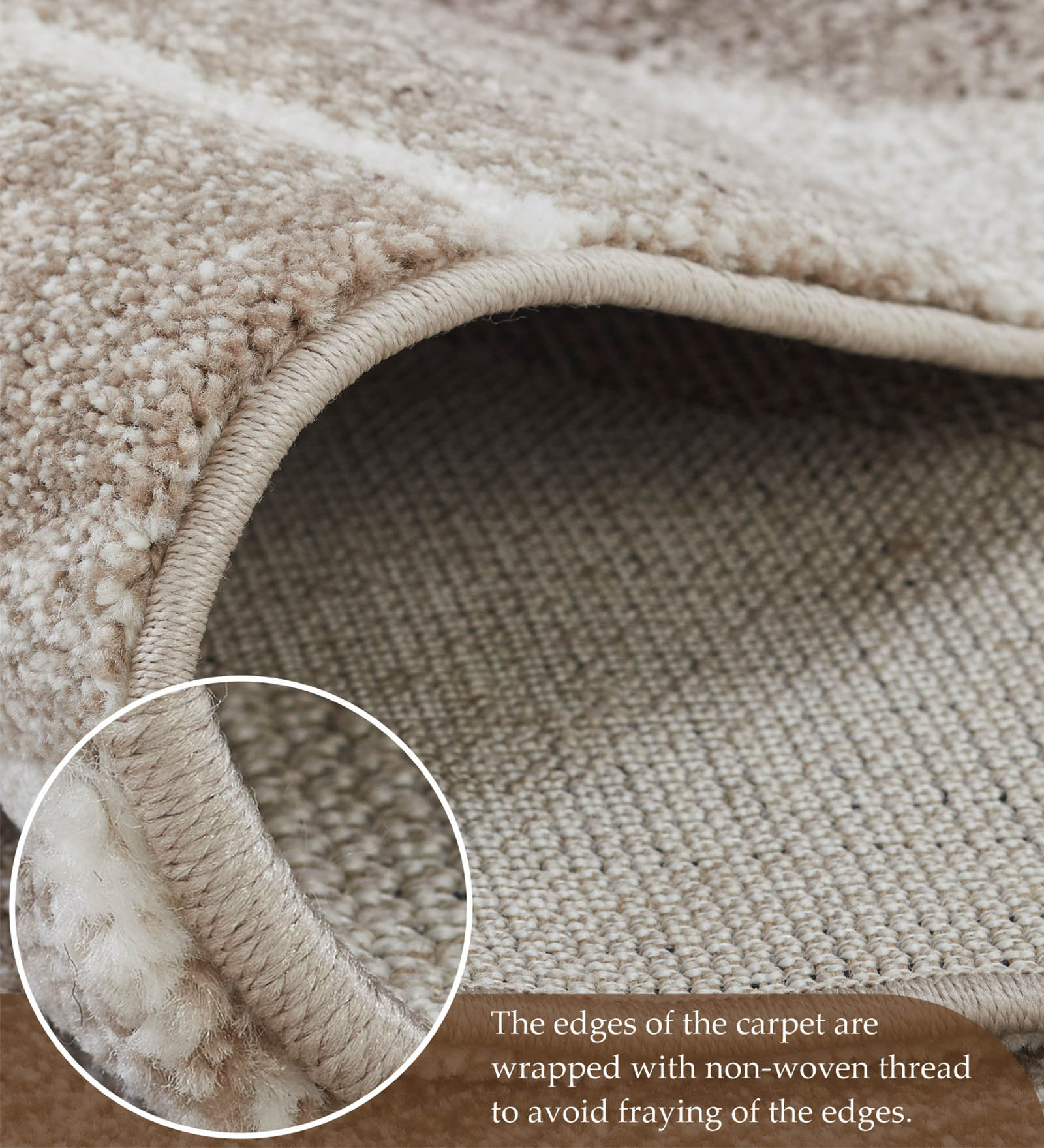 Diamond Abstract Machine Made Carpet Cream and Brown