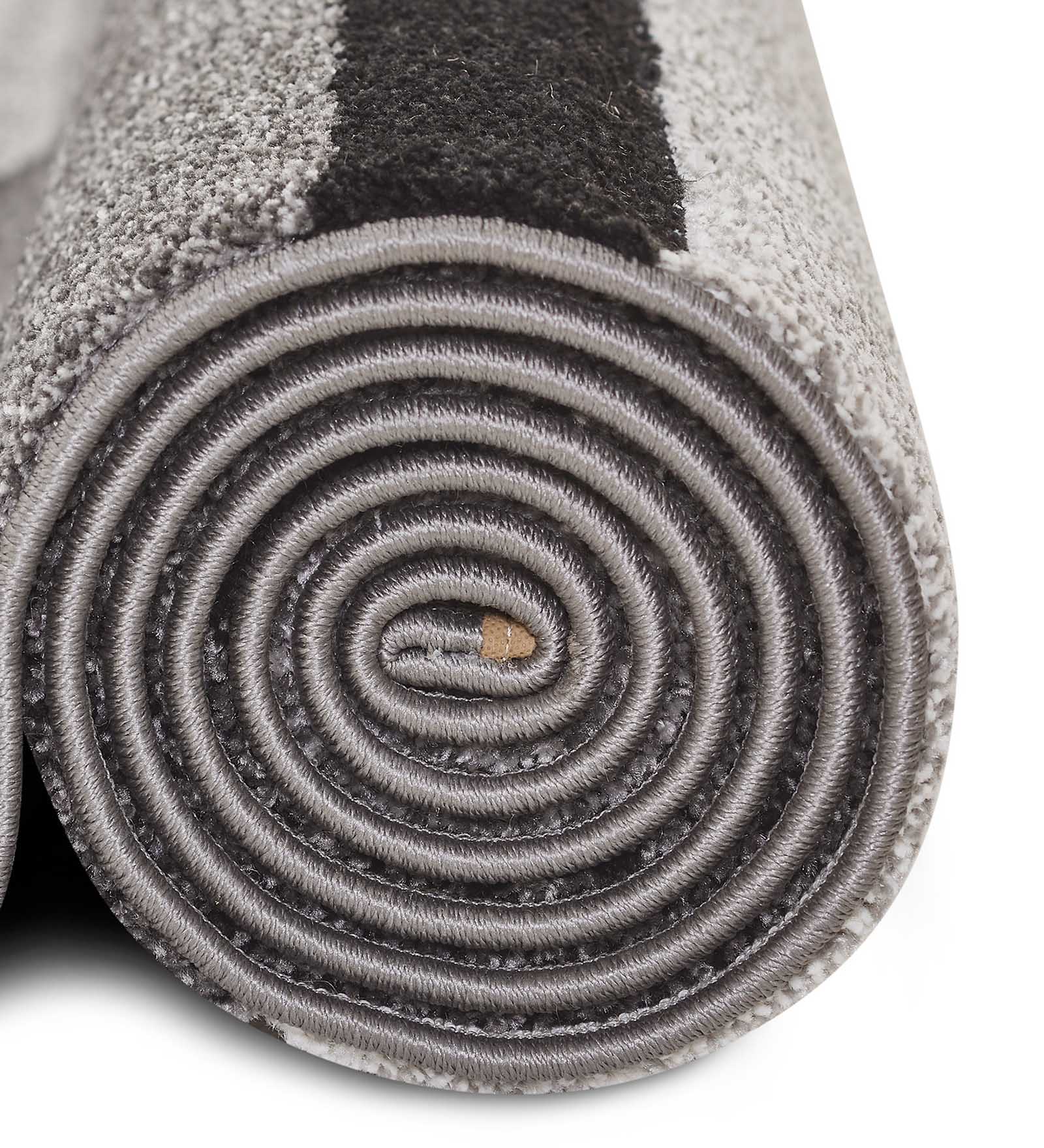 Diamond Geometric Machine Made Carpet Charcoal and Grey