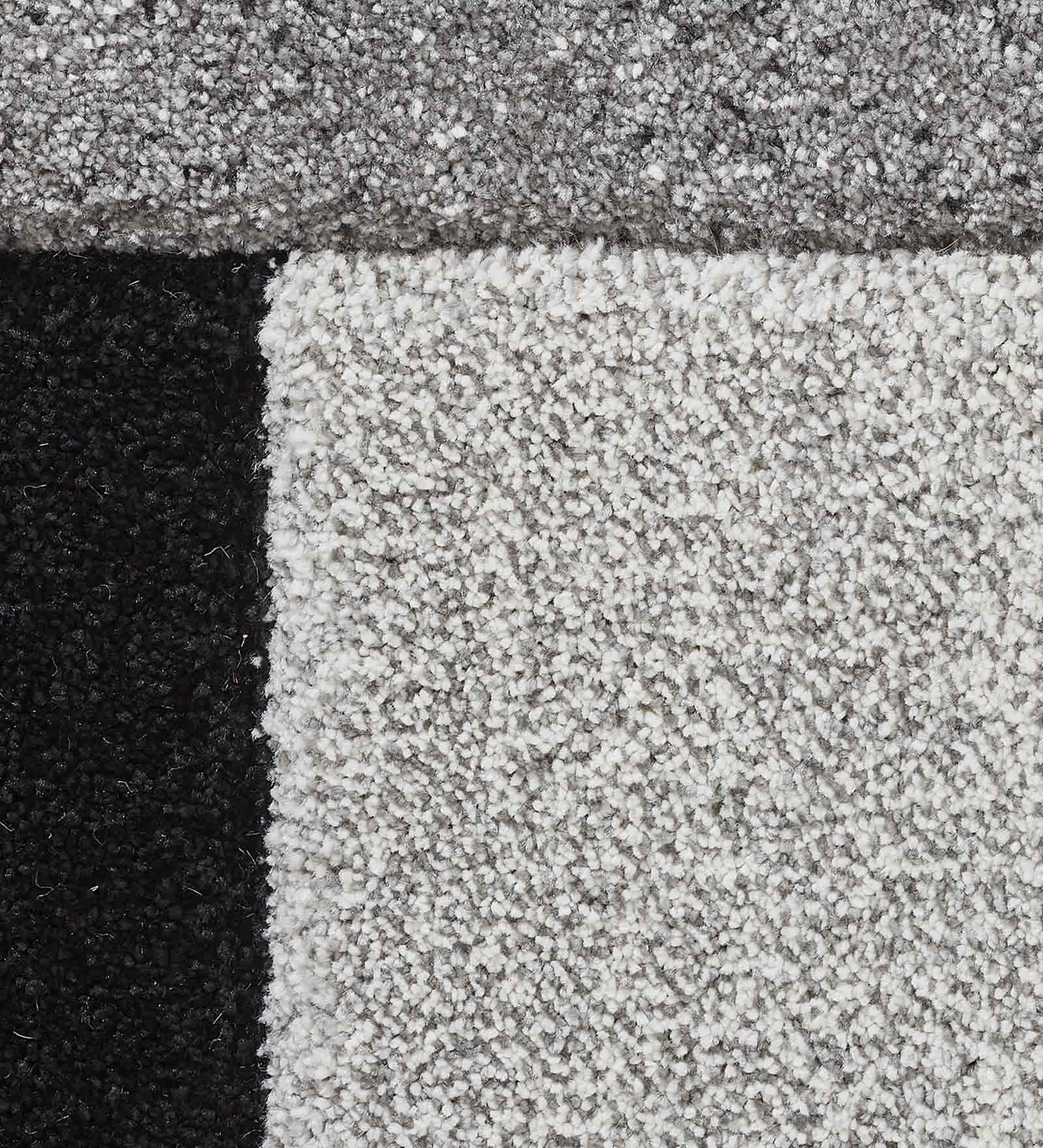 Diamond Geometric Machine Made Carpet Charcoal and Grey