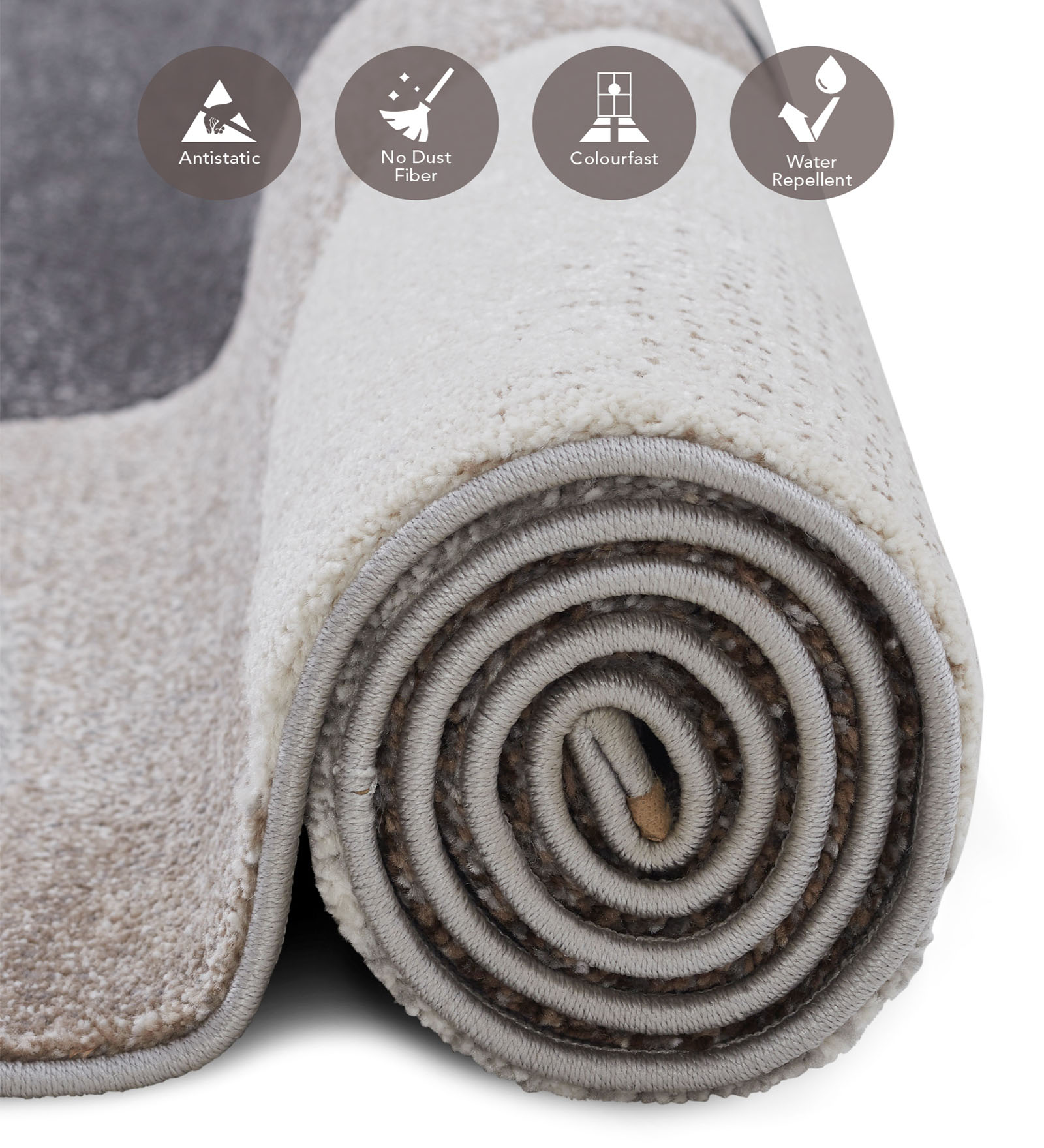Diamond Abstract Machine Made Carpet D.Brown and Grey
