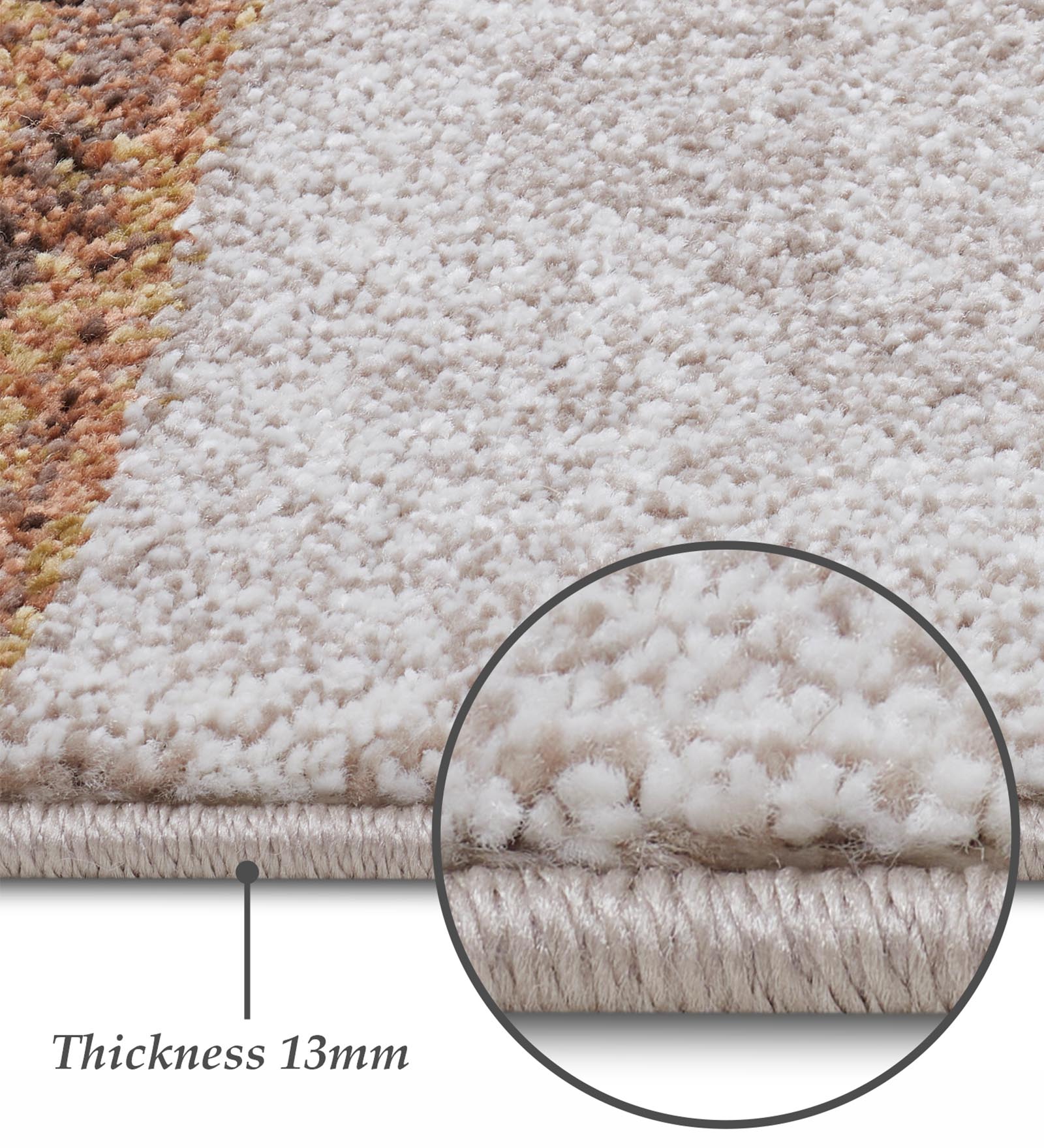 Diamond Abstract Machine Made Carpet Brown Cream