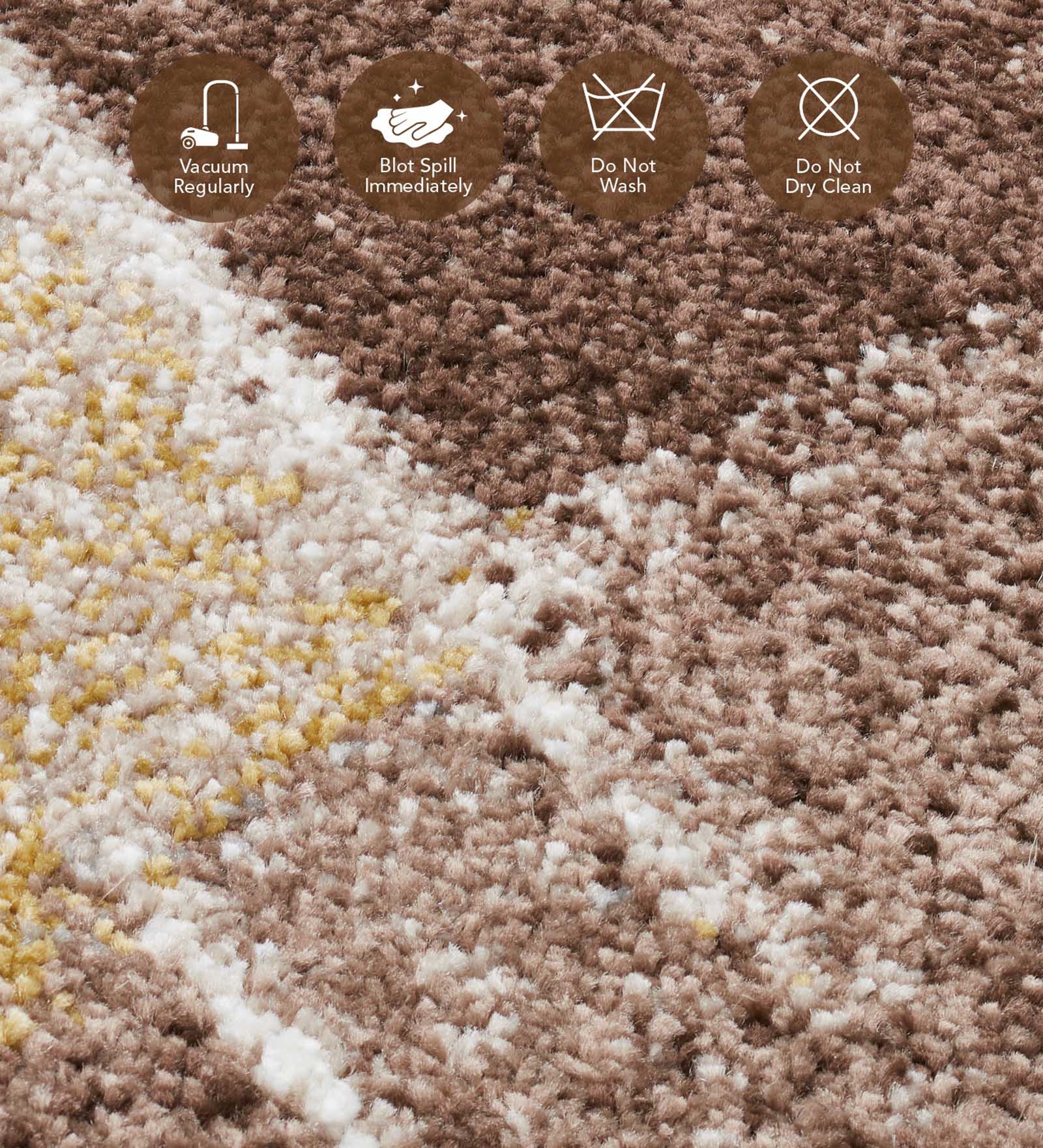 Diamond Abstract Machine Made Carpet Brown Cream