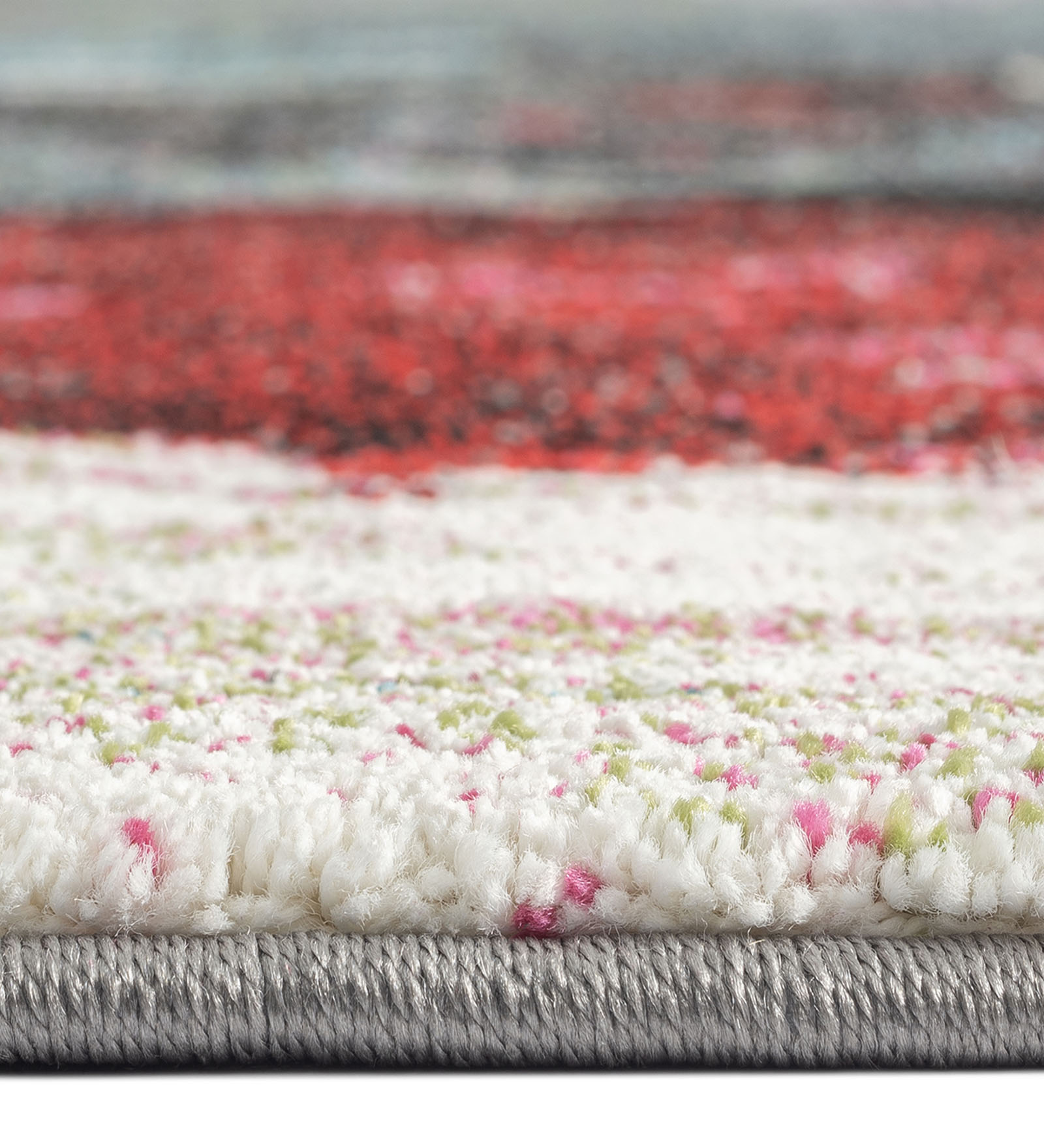 Diamond Floral Machine Made Carpet Blue and Maroon