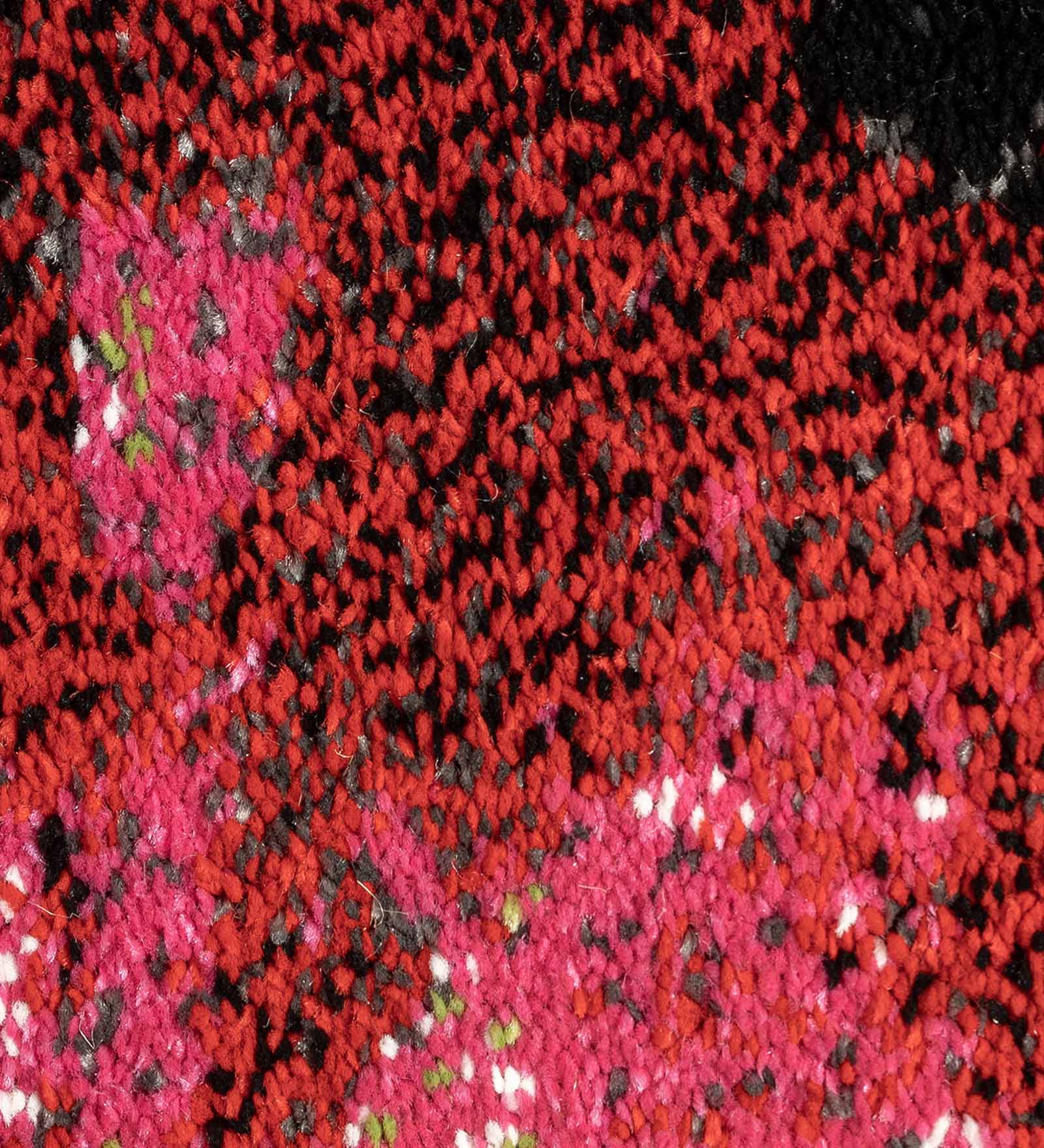 Diamond Floral Machine Made Carpet Blue and Maroon