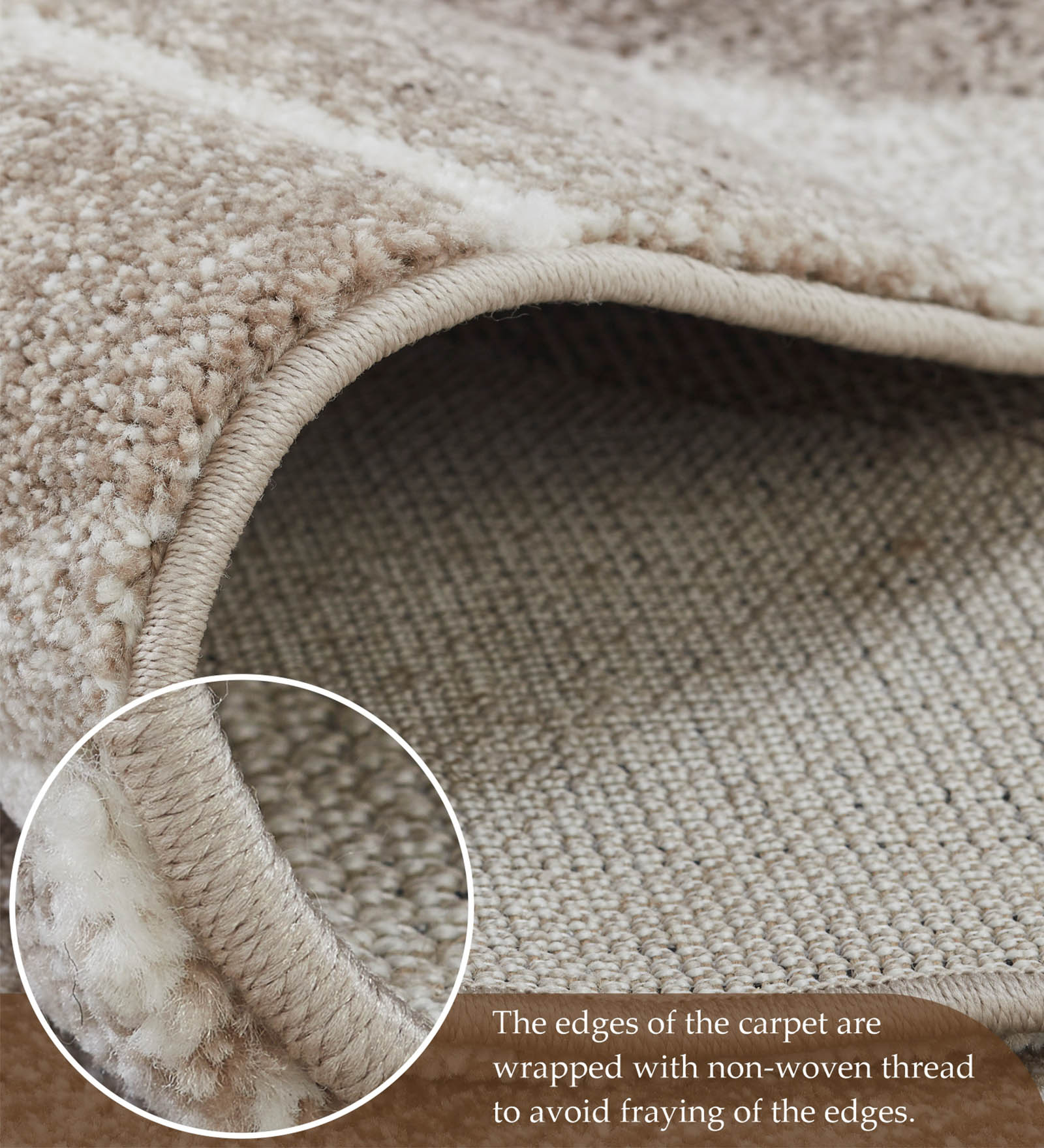 Diamond Abstract Machine Made Carpet Cream and Brown