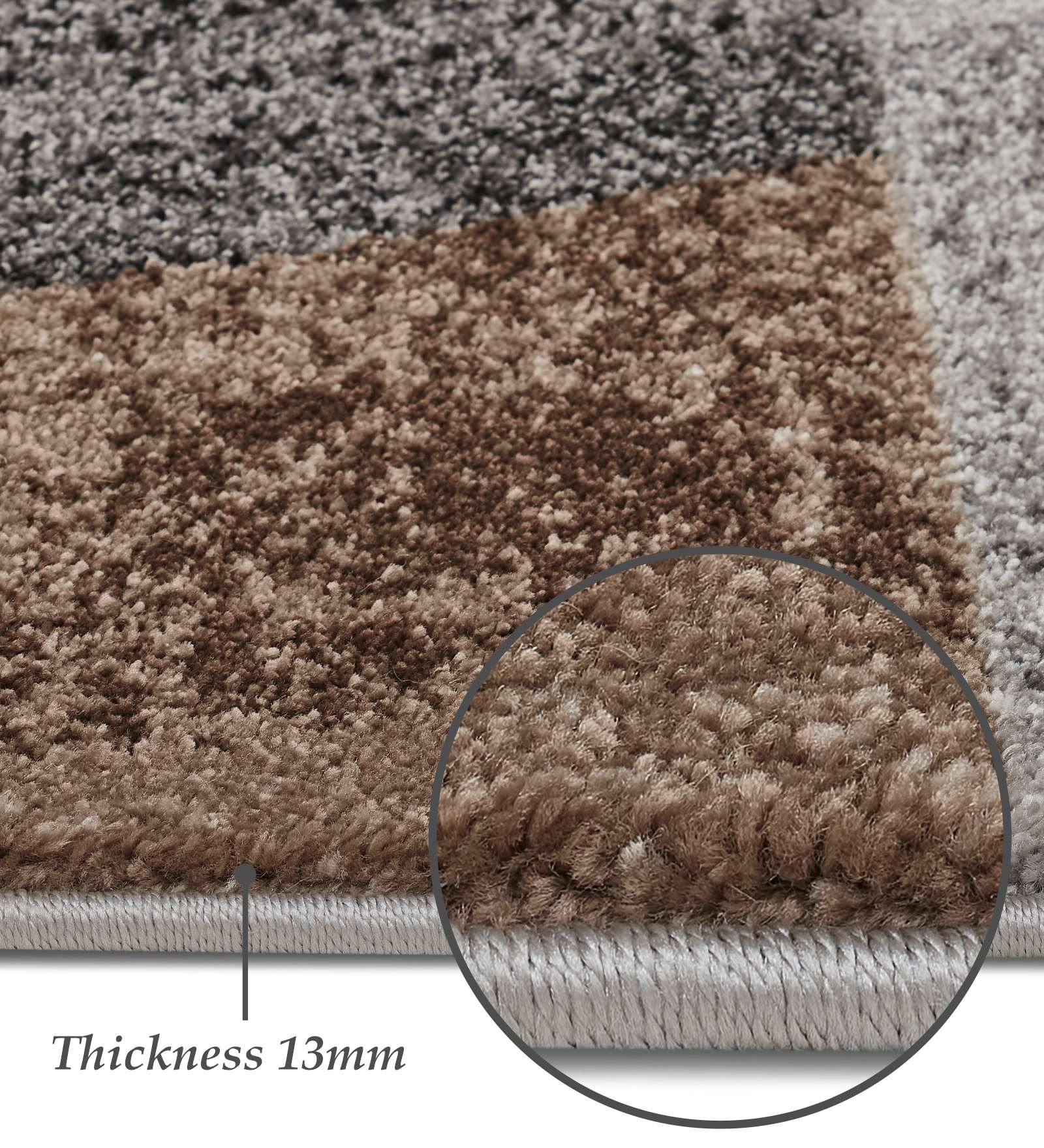 Diamond Geometric Machine Made Carpet L Brown and Cream