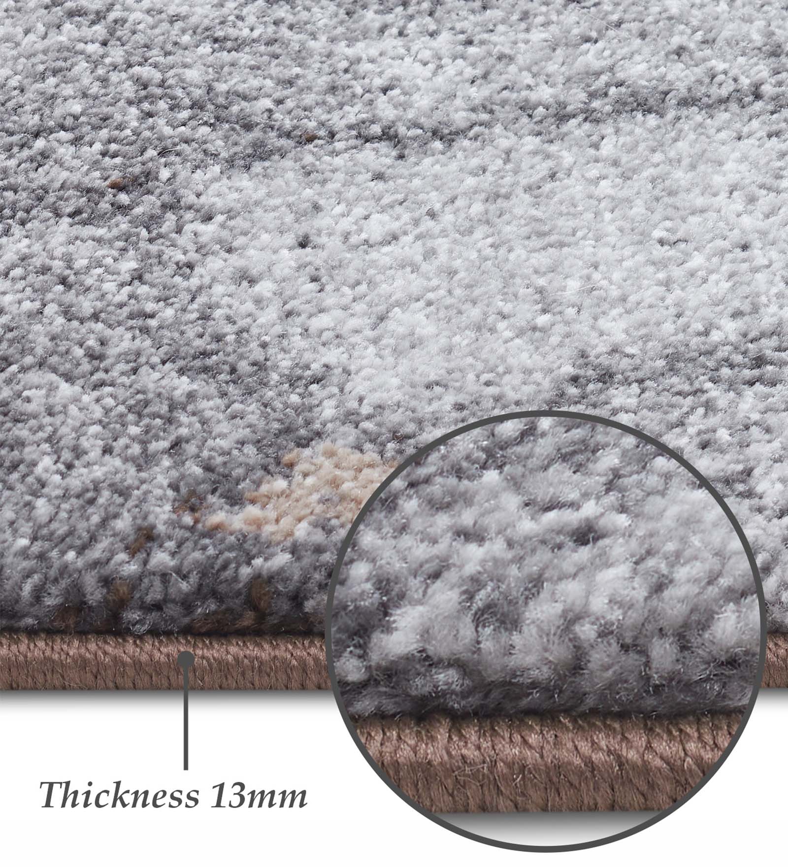 Diamond Floral Machine Made Carpet Brown and Cream