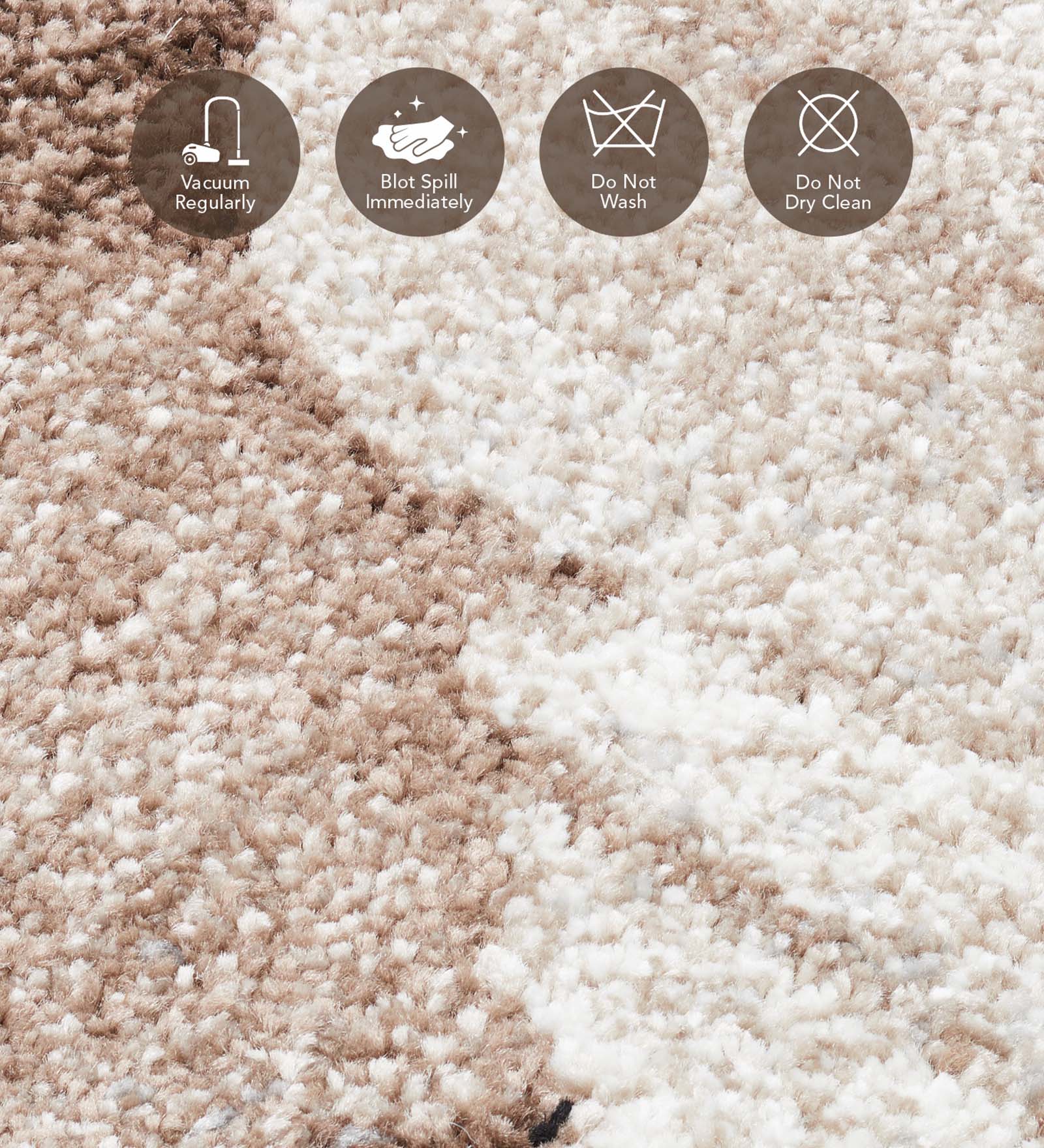 Diamond Floral Machine Made Carpet Brown and Cream