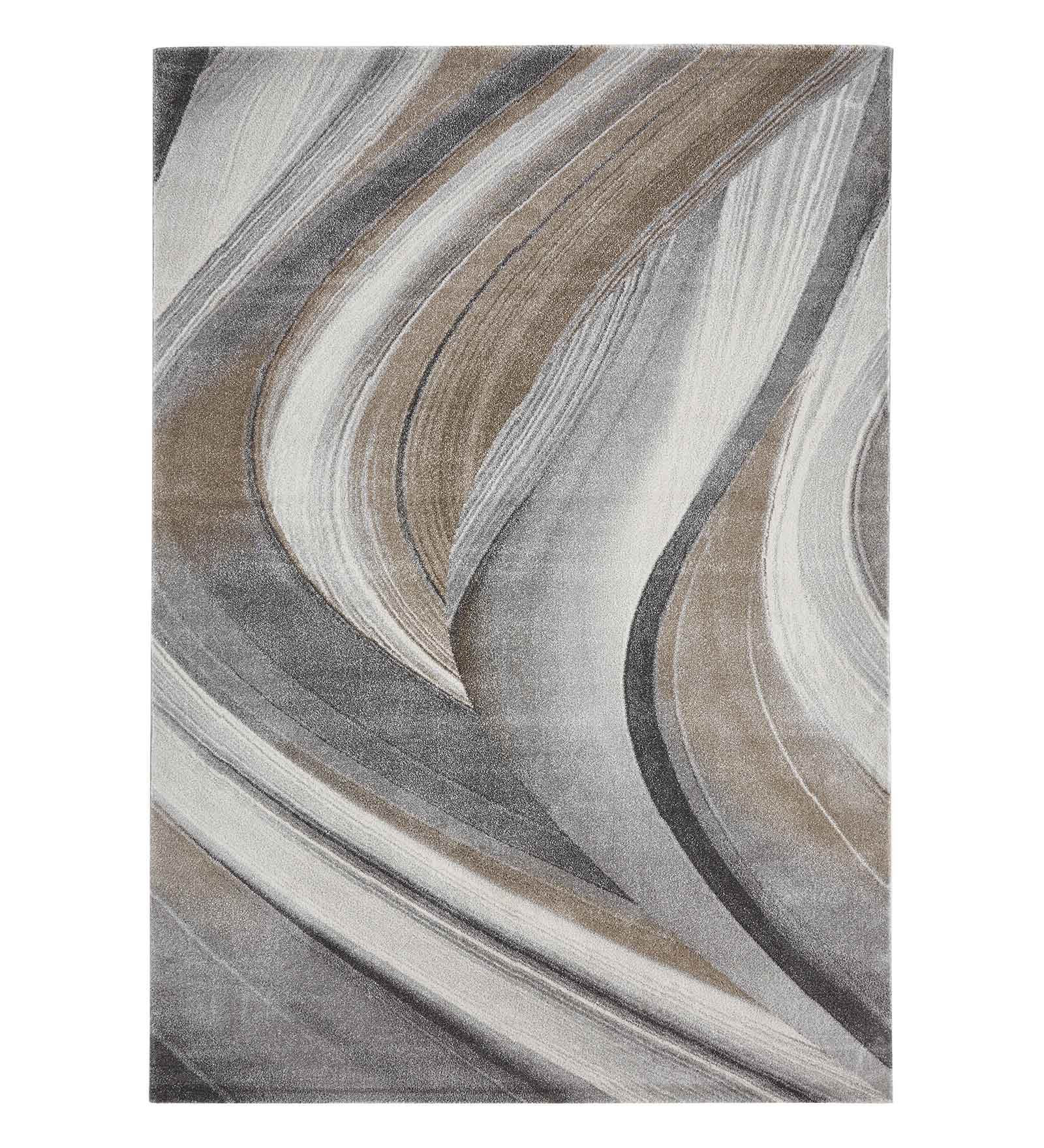 Diamond Abstract Machine Made Carpet Brown Grey