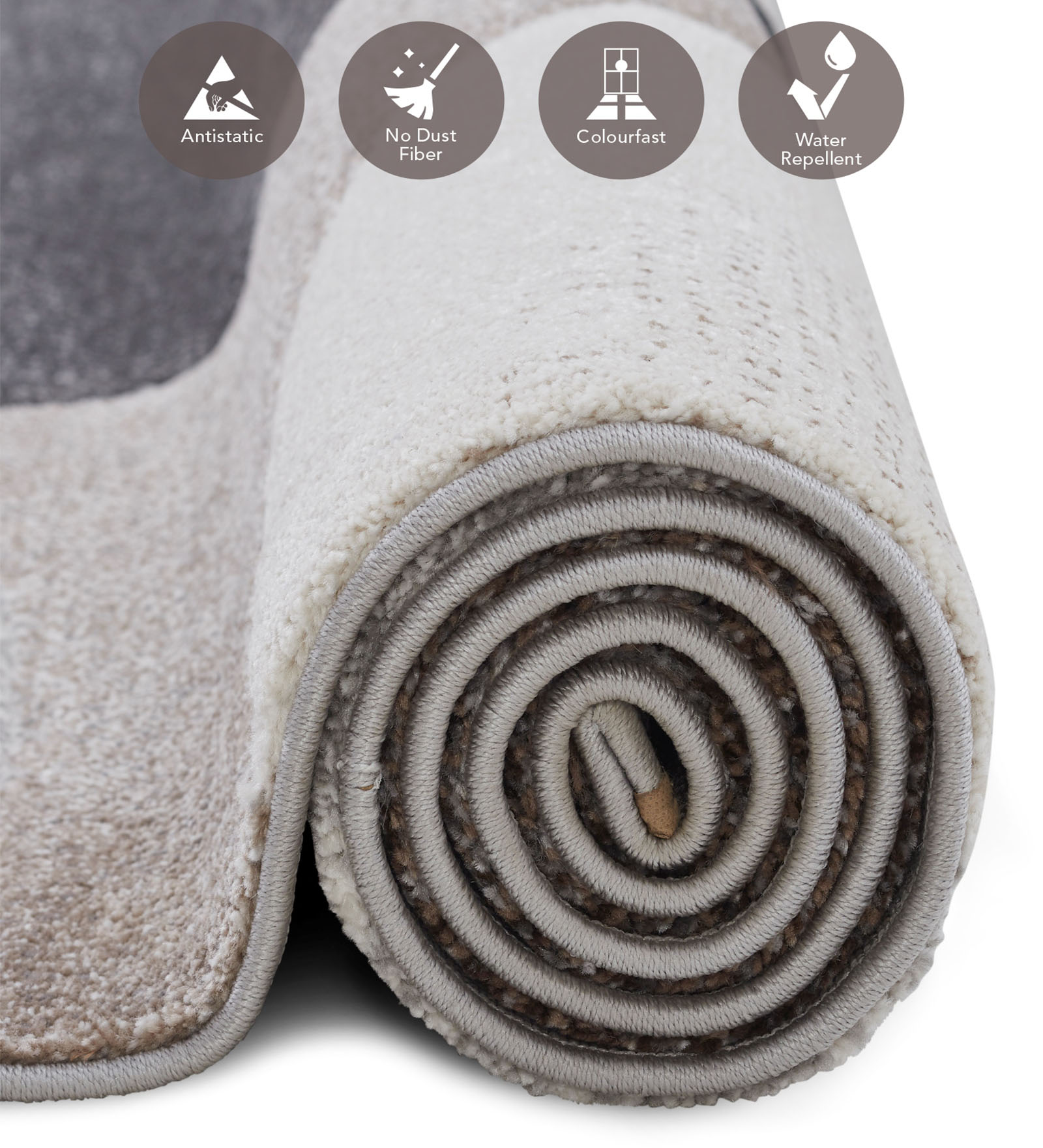 Diamond Abstract Machine Made Carpet D.Brown and Grey