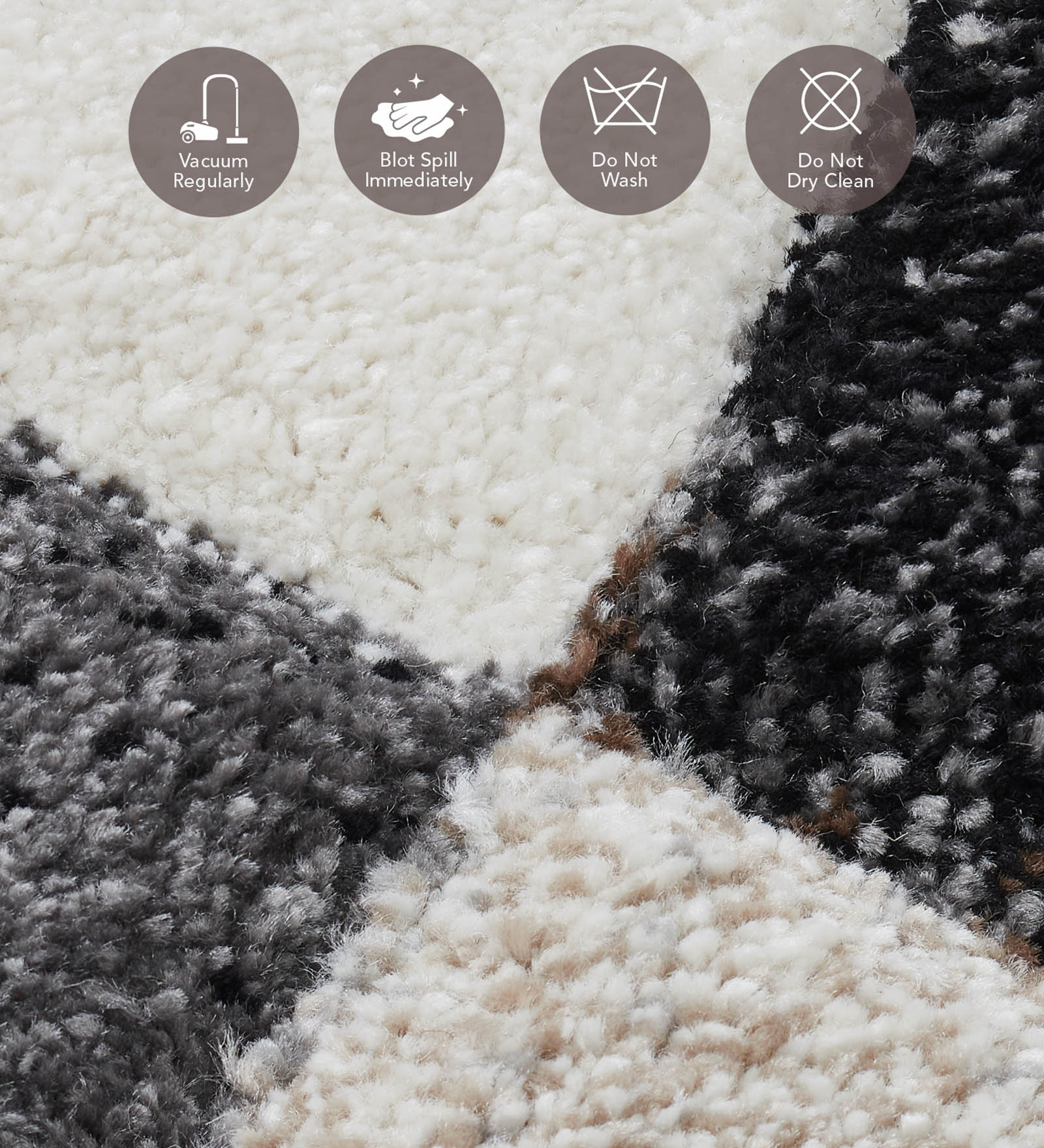 Diamond Abstract Machine Made Carpet D.Brown and Grey