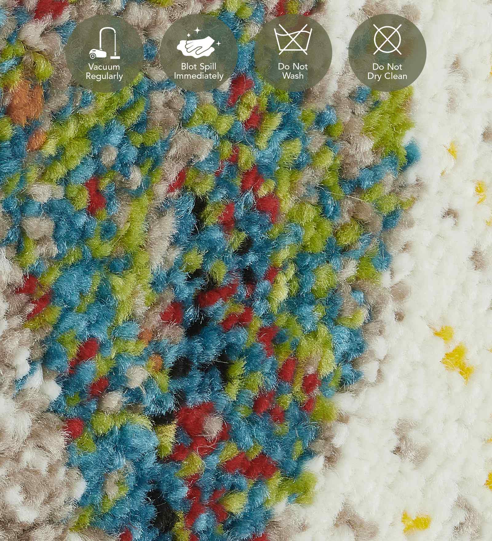 Diamond Floral Machine Made Carpet Cream and Blue