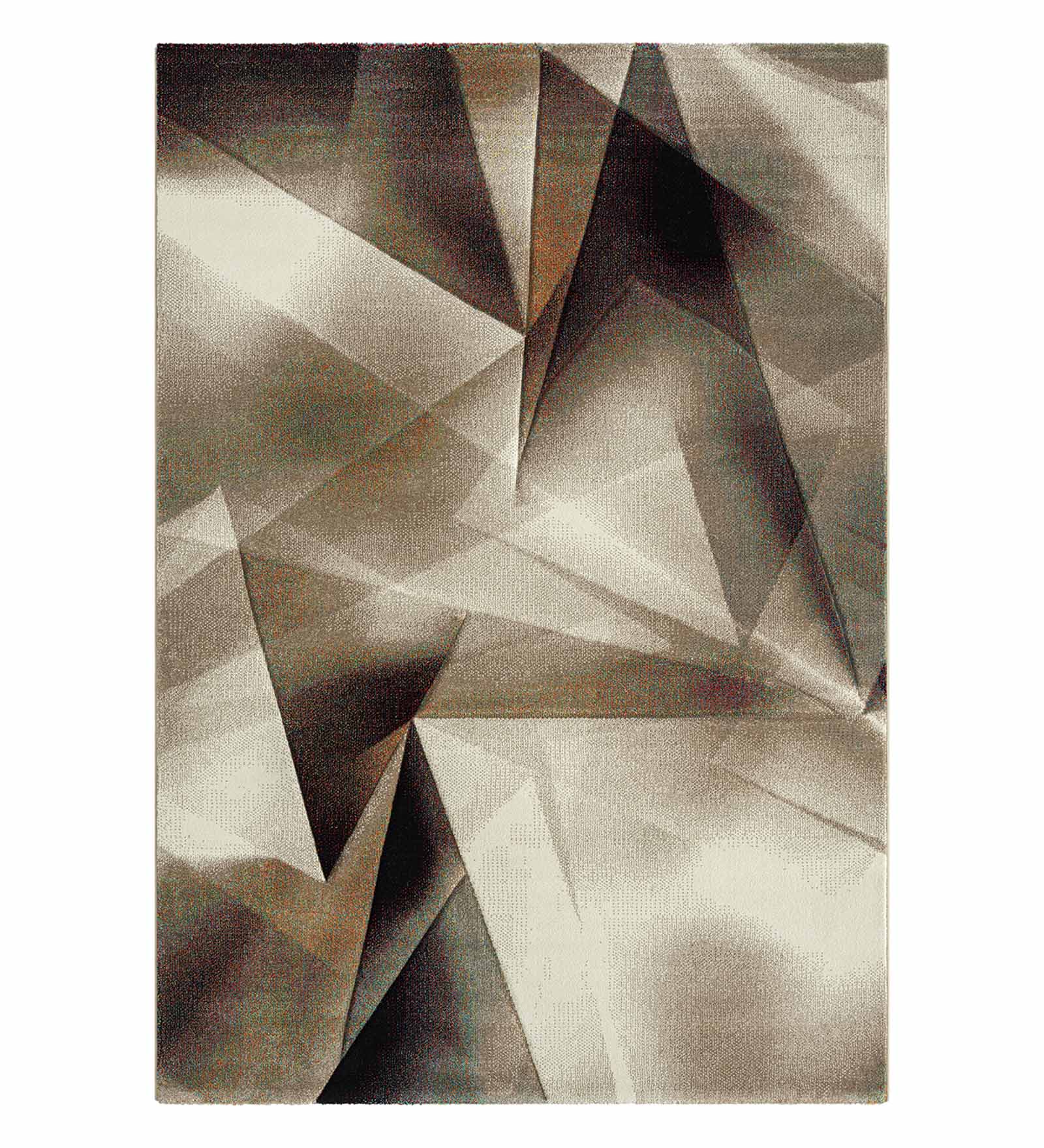 Diamond Abstract Machine Made Carpet Brown Beige