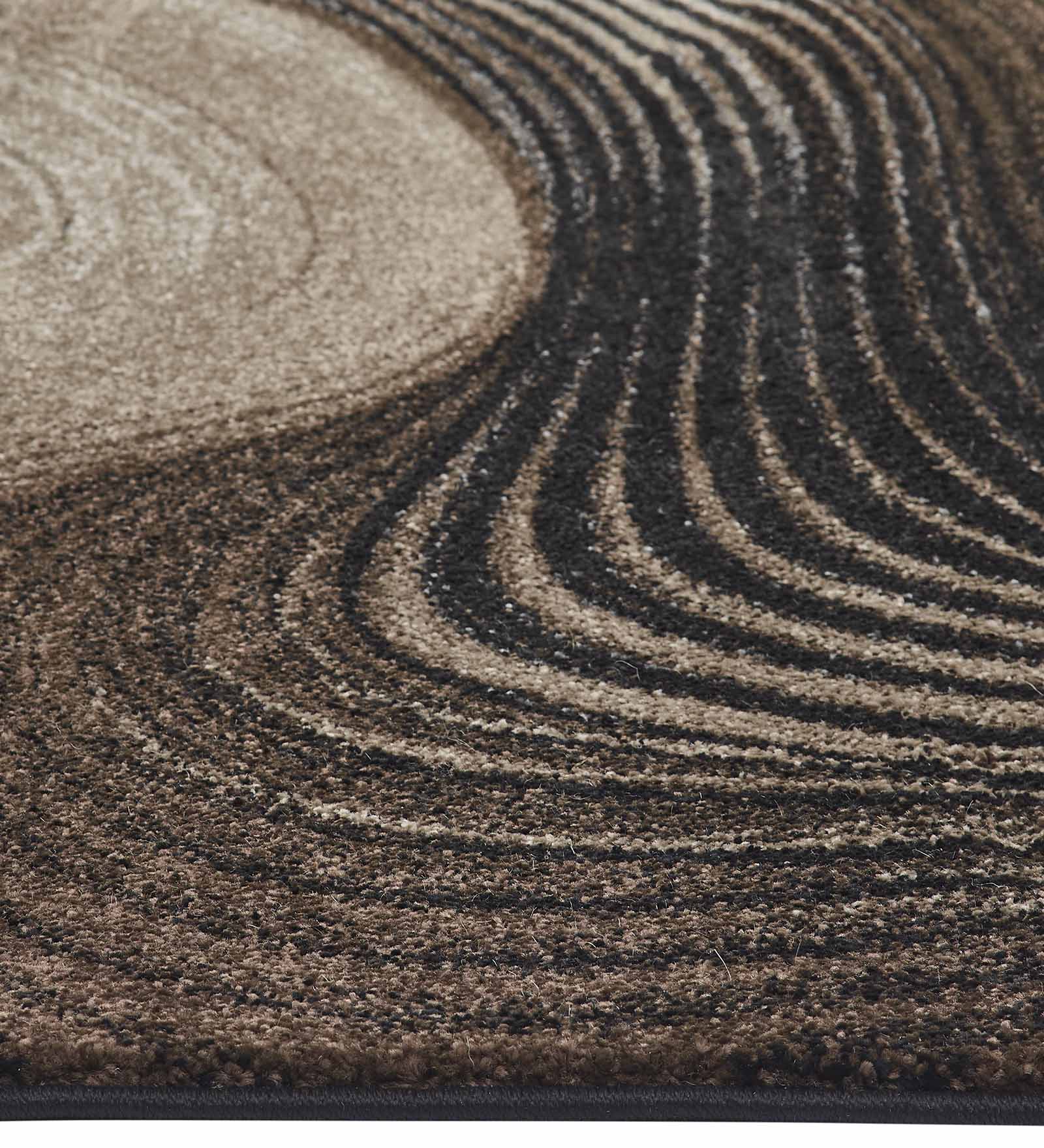 Diamond Abstract Machine Made Carpet Brown