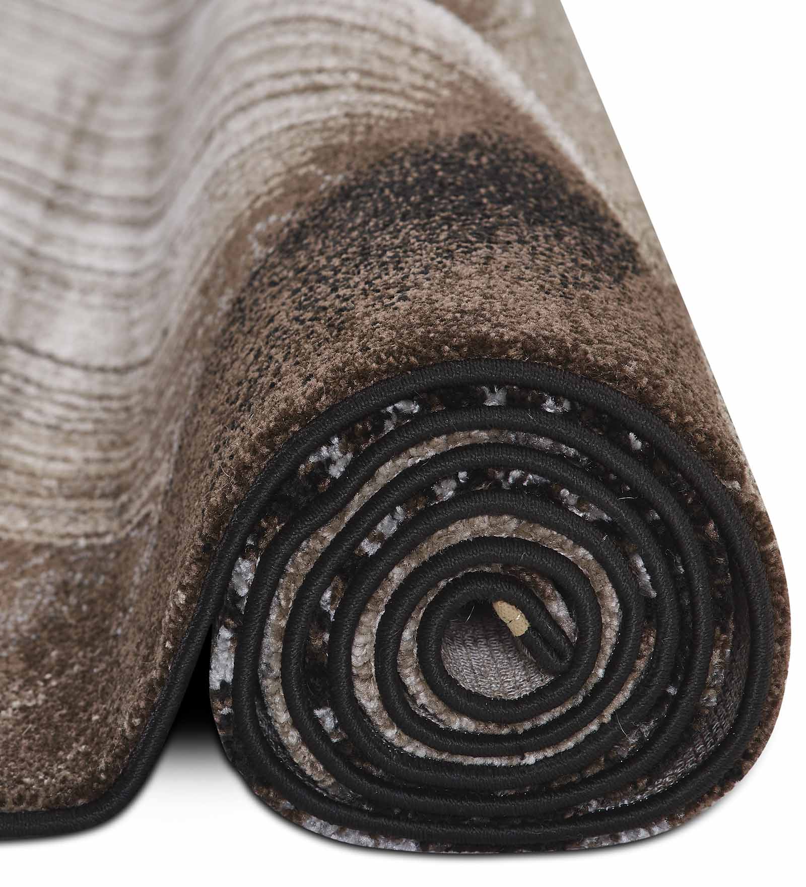 Diamond Abstract Machine Made Carpet Brown