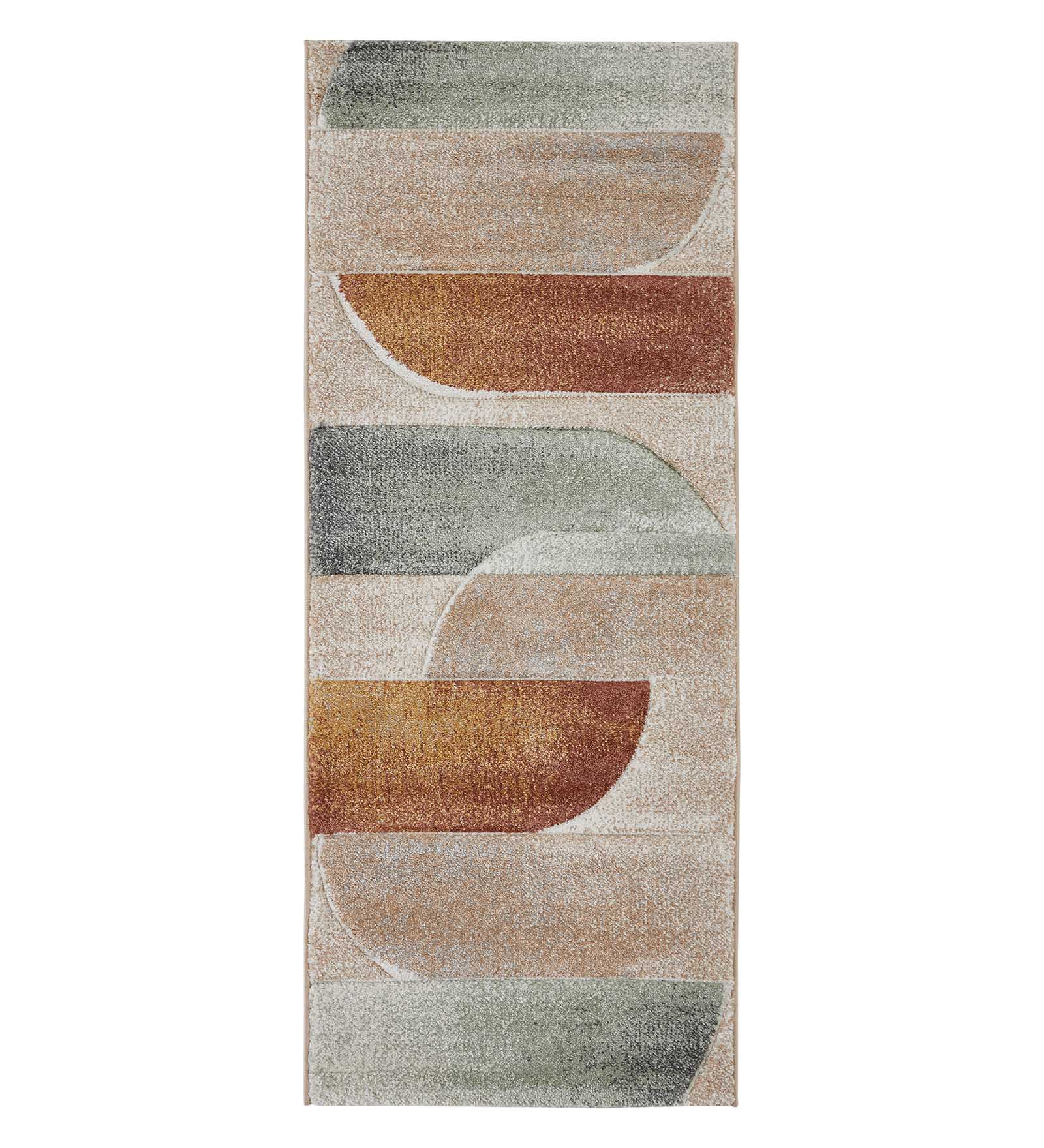 Diamond Polypropylene Abstract Runner Rust and Beige