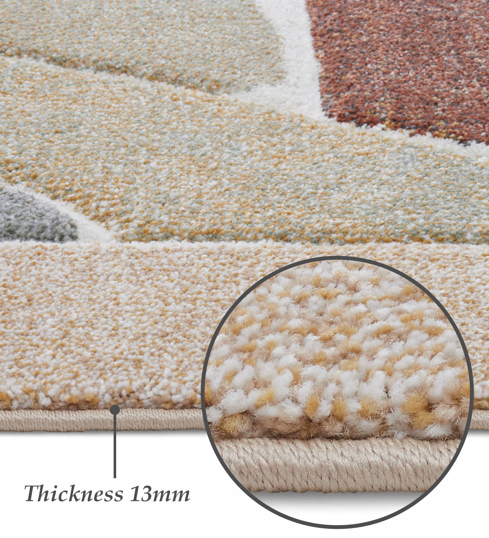Diamond Polypropylene Abstract Carpet Multi