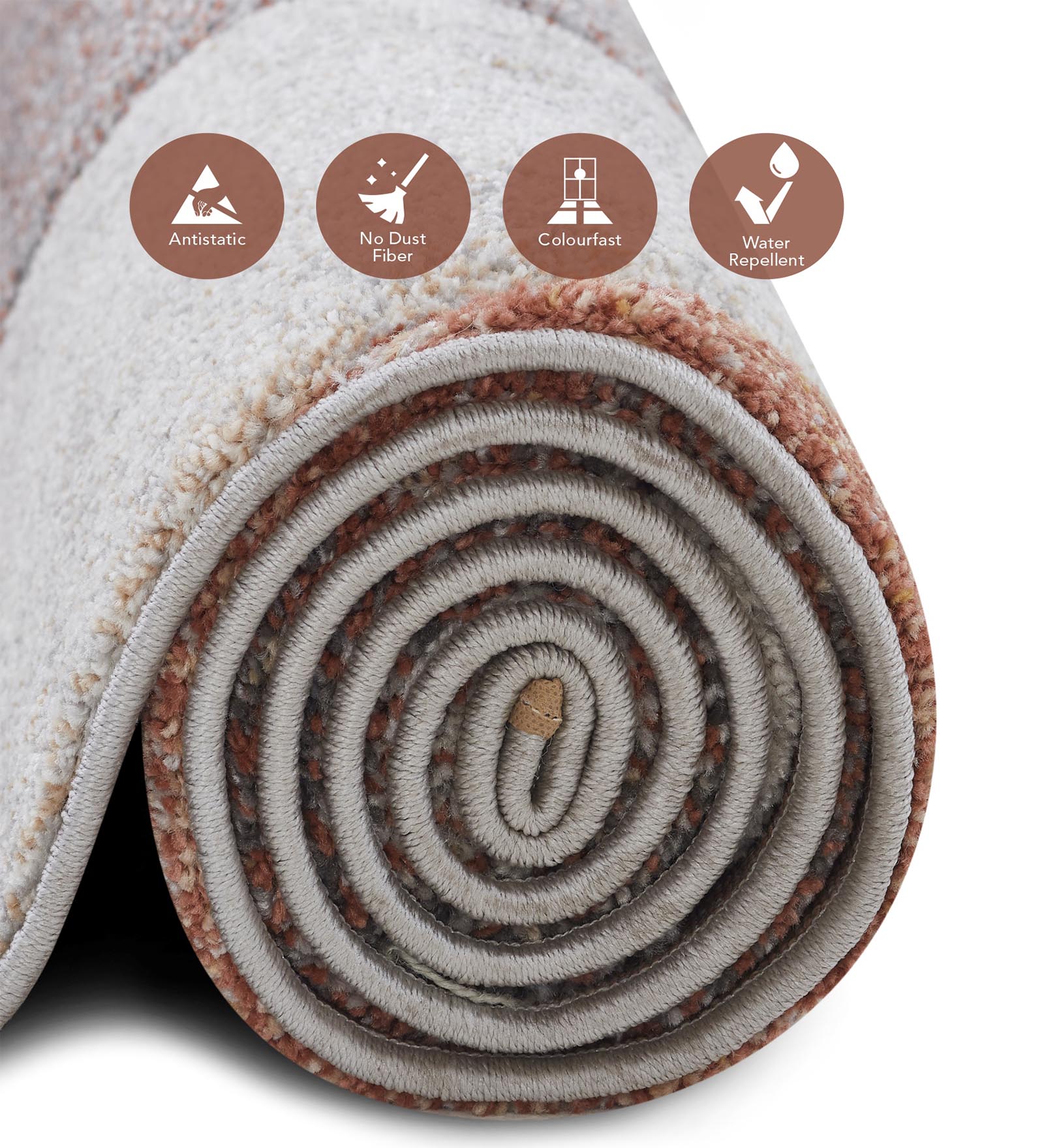 Diamond Polypropylene Abstract Carpet Brown and Beige