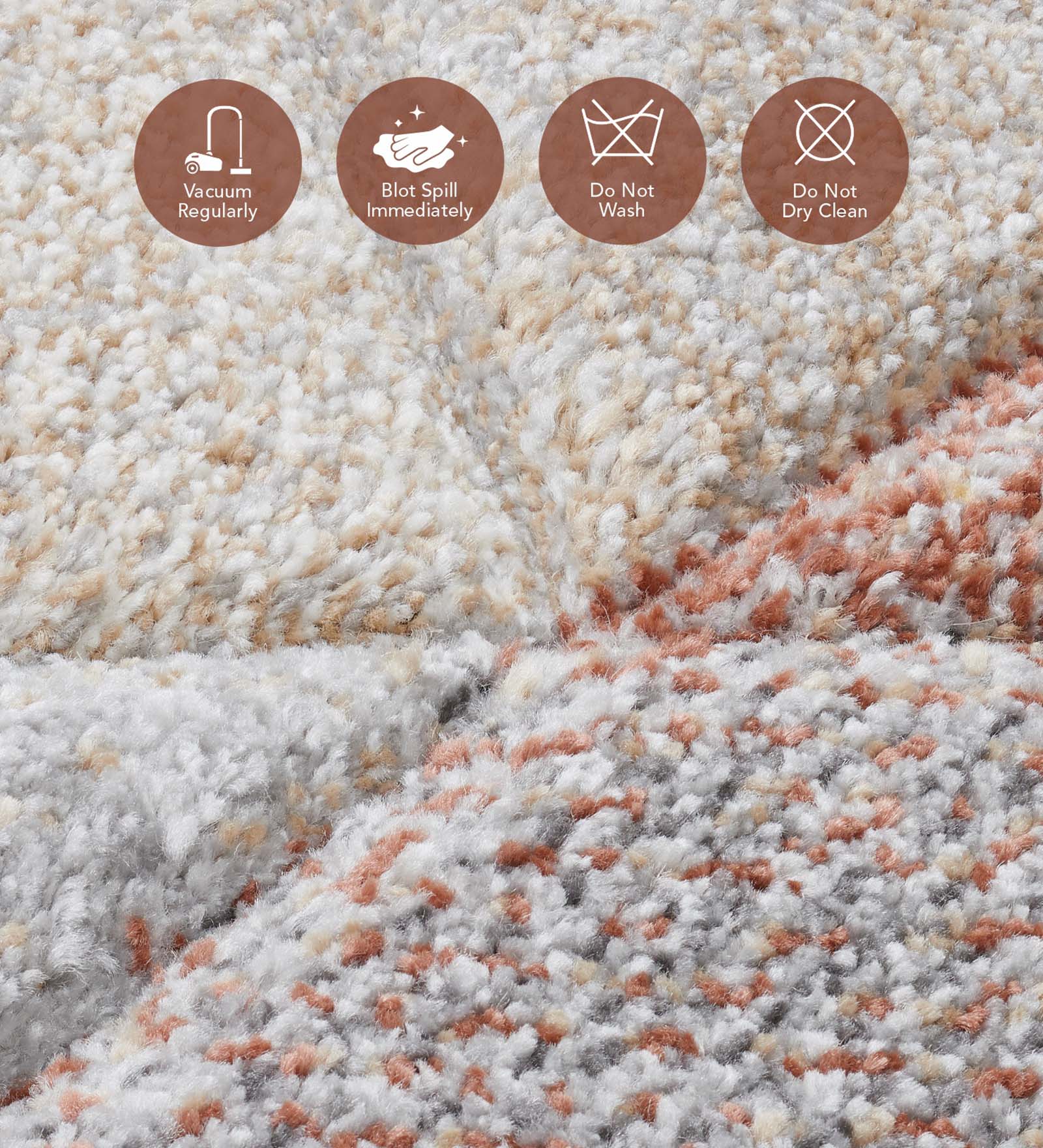 Diamond Polypropylene Abstract Carpet Brown and Beige