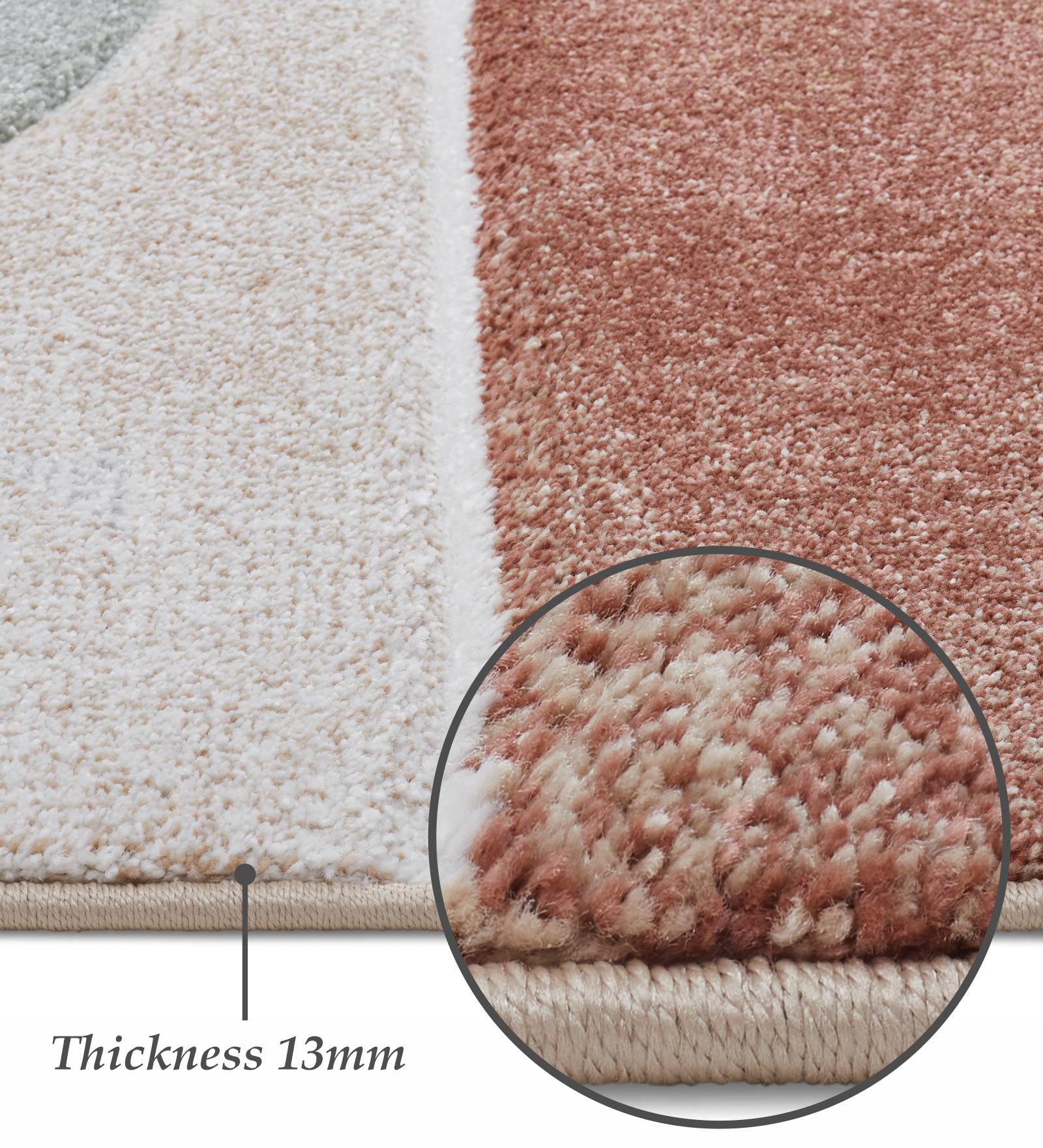 Diamond Polypropylene Abstract Carpet Rust and Beige