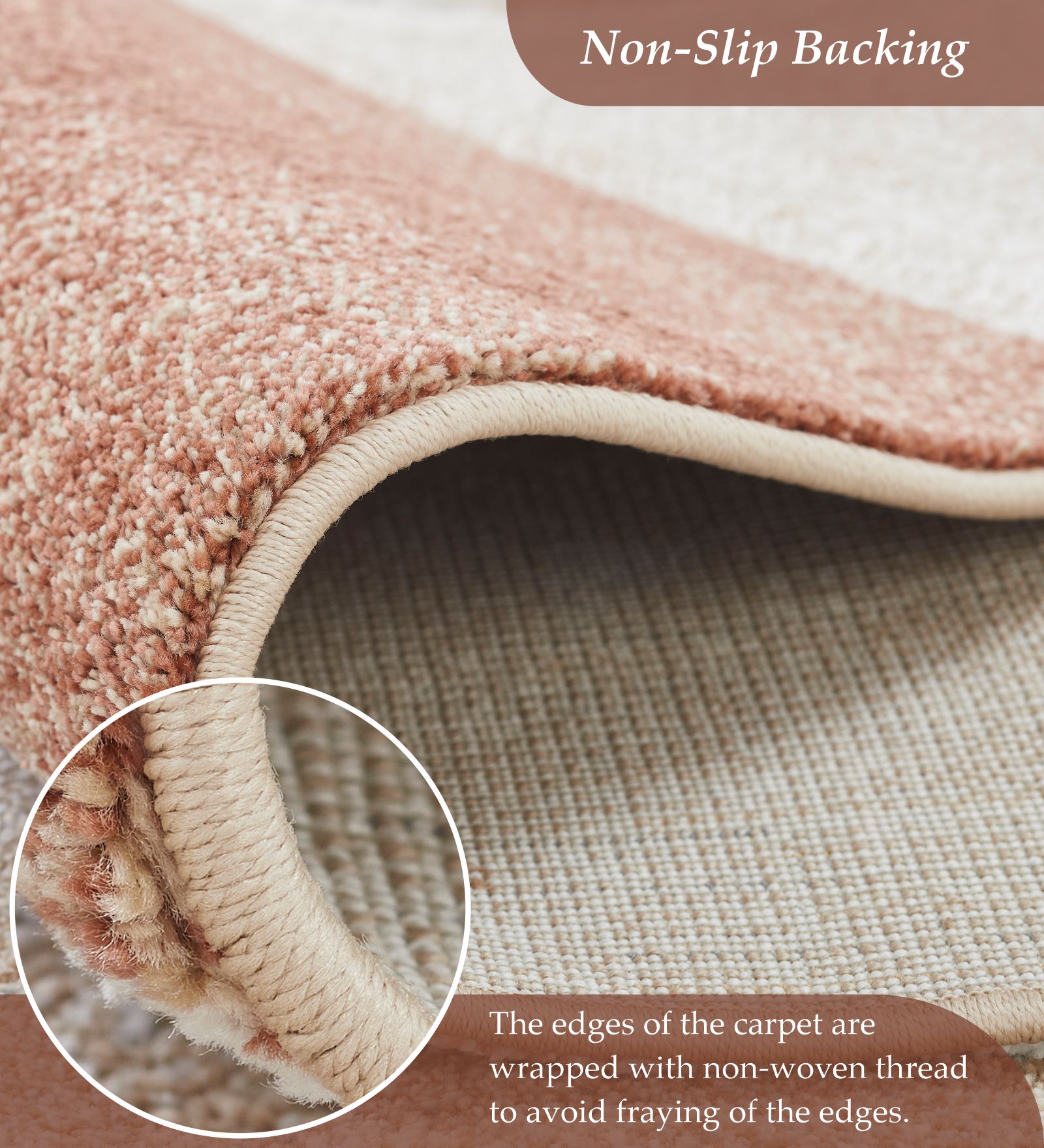 Diamond Polypropylene Abstract Carpet Rust and Beige