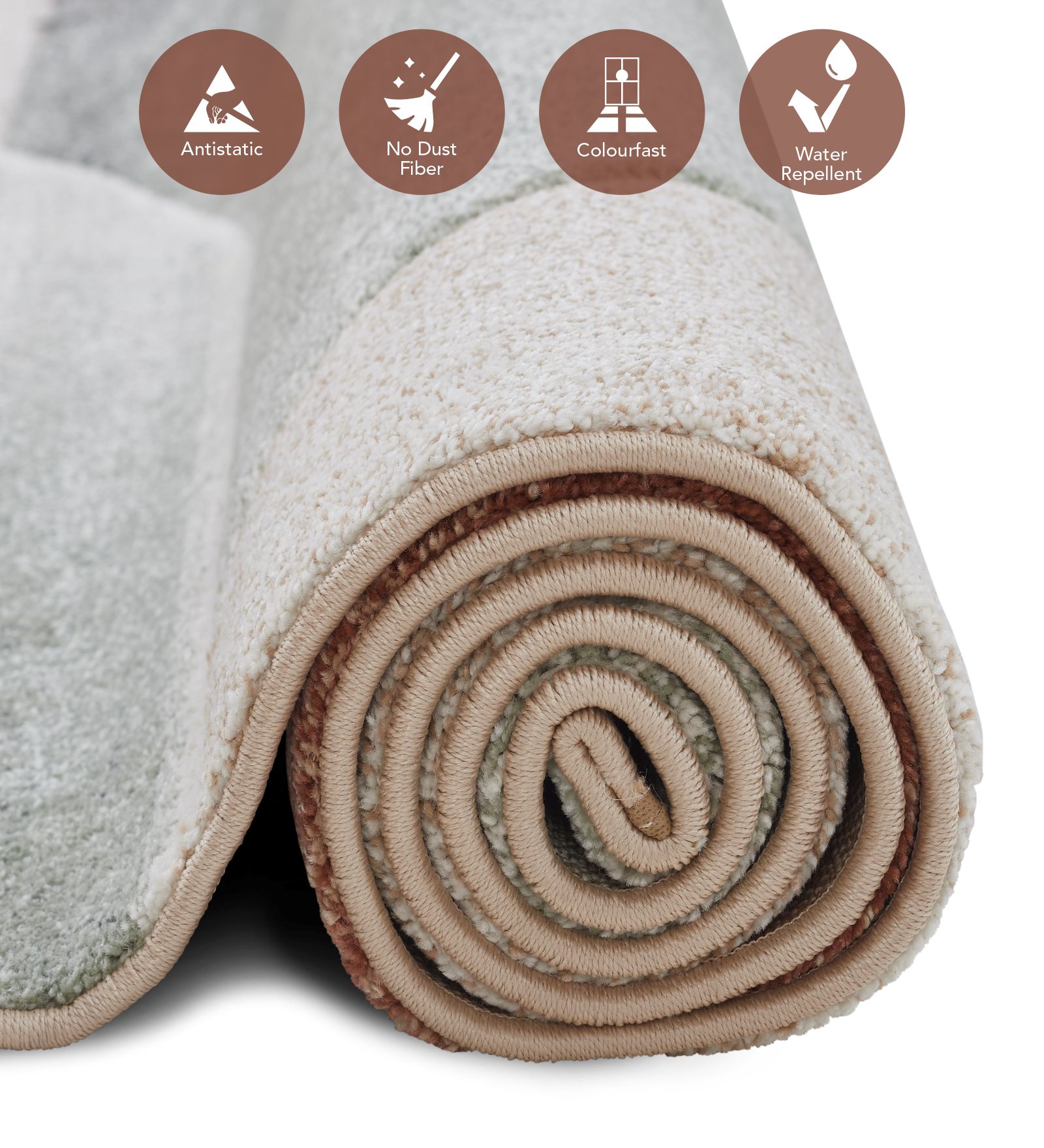 Diamond Polypropylene Abstract Carpet Rust and Beige