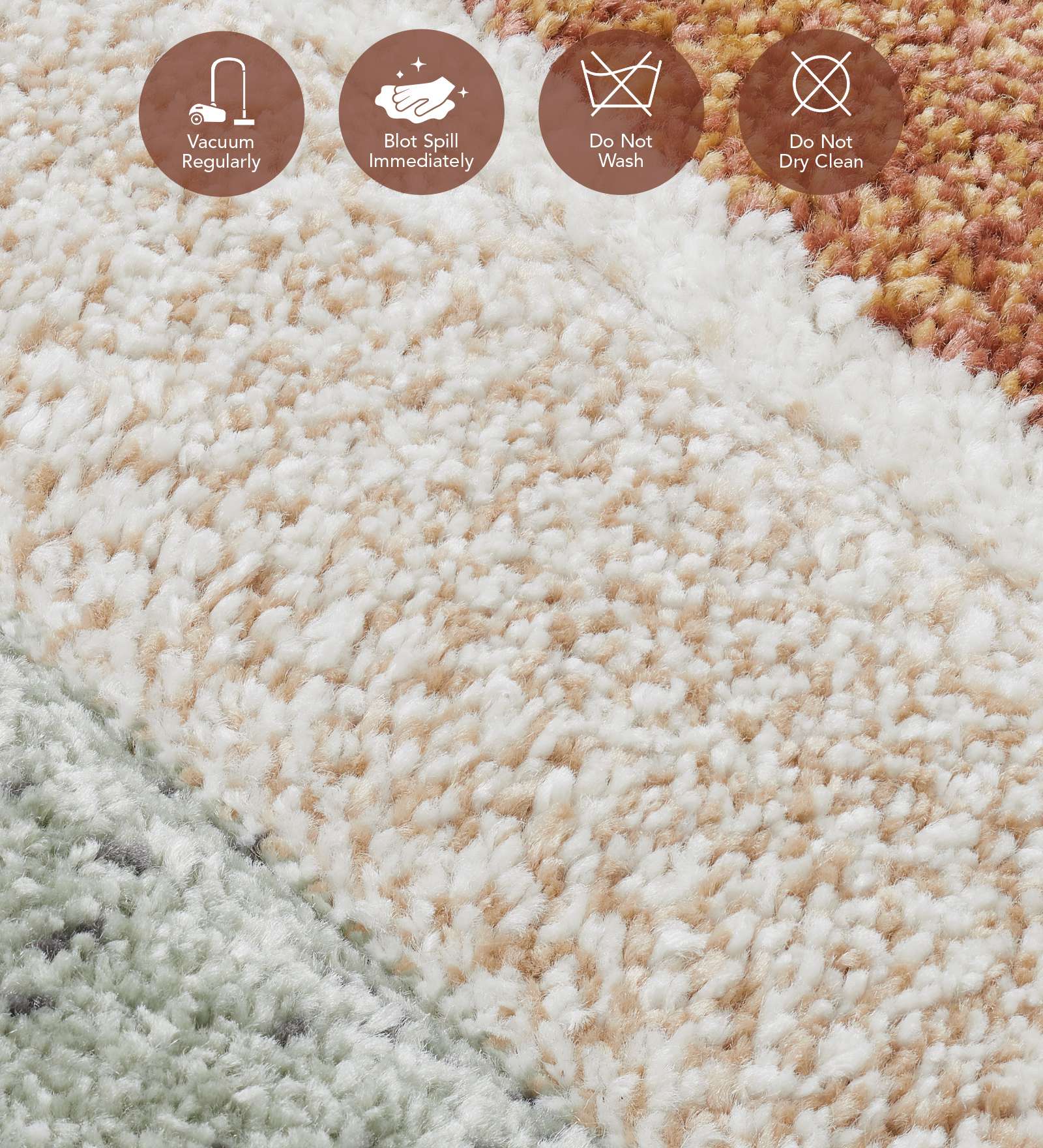 Diamond Polypropylene Abstract Carpet Rust and Beige