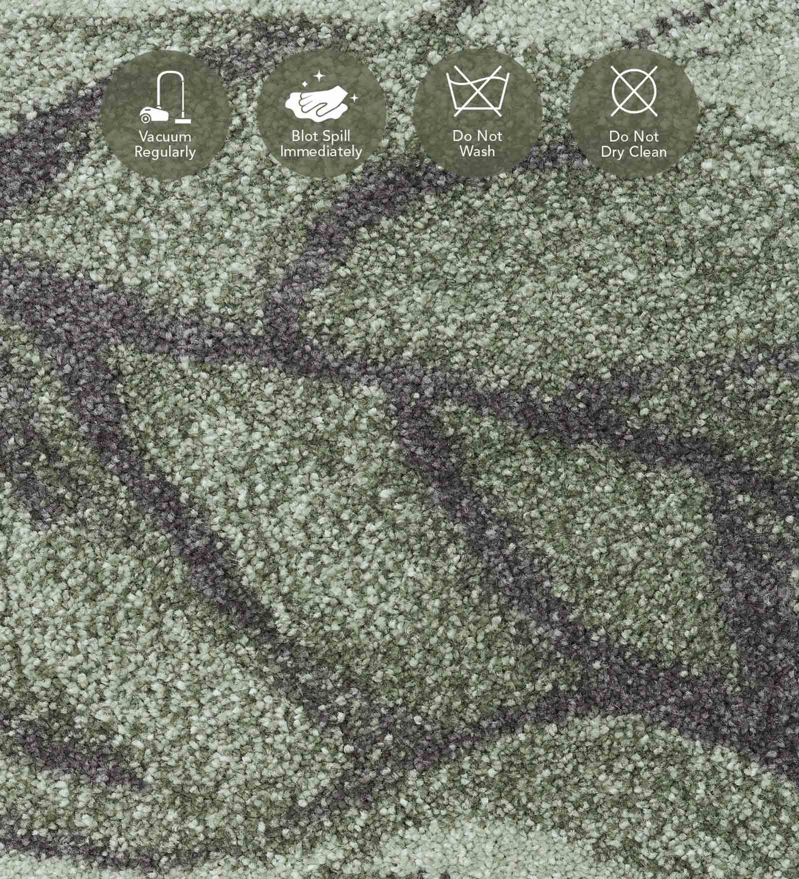 Diamond Floral Machine Made Carpet Olive and Cream