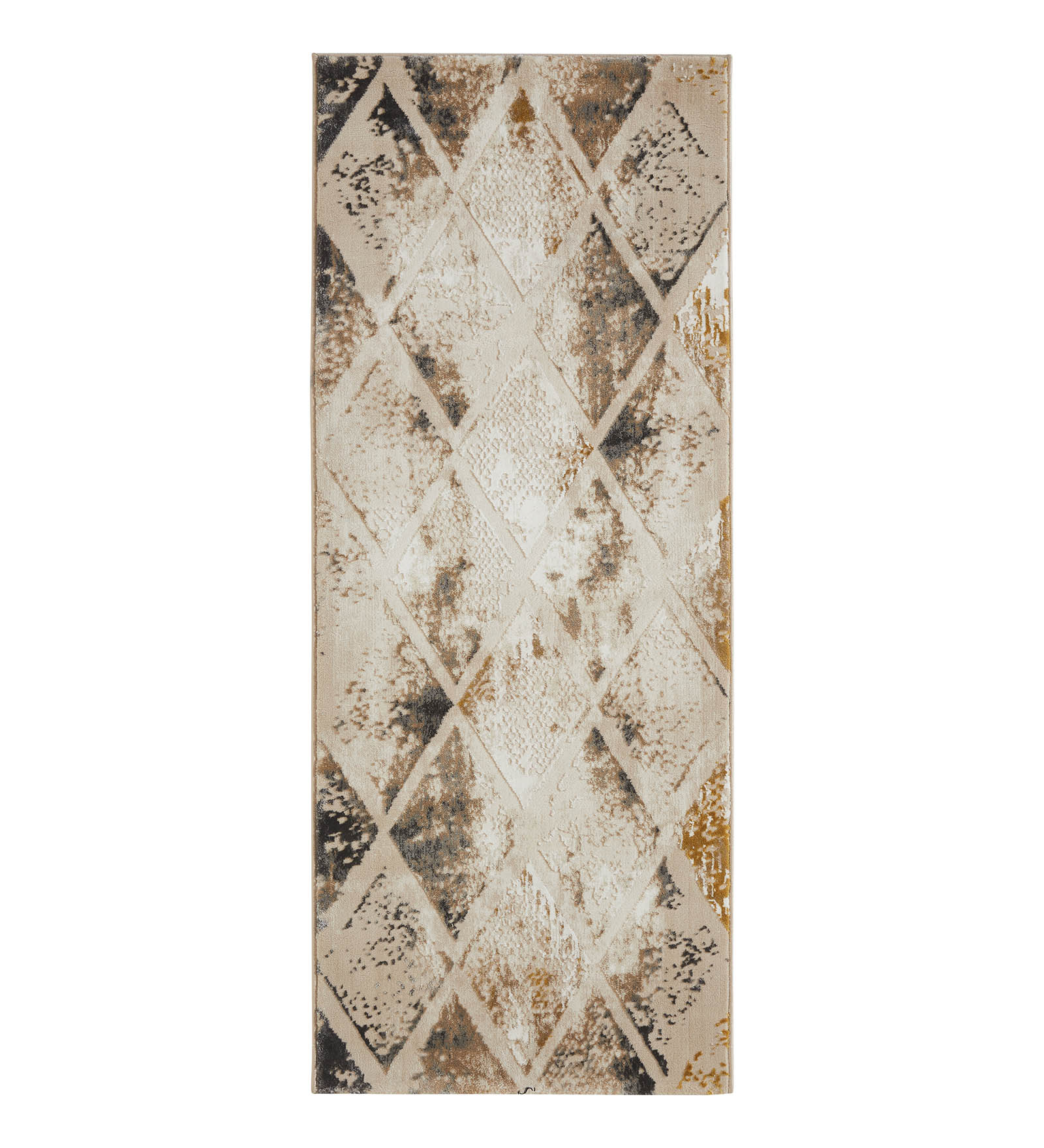 Seher Abstract Bedside Runner Beige Antracite