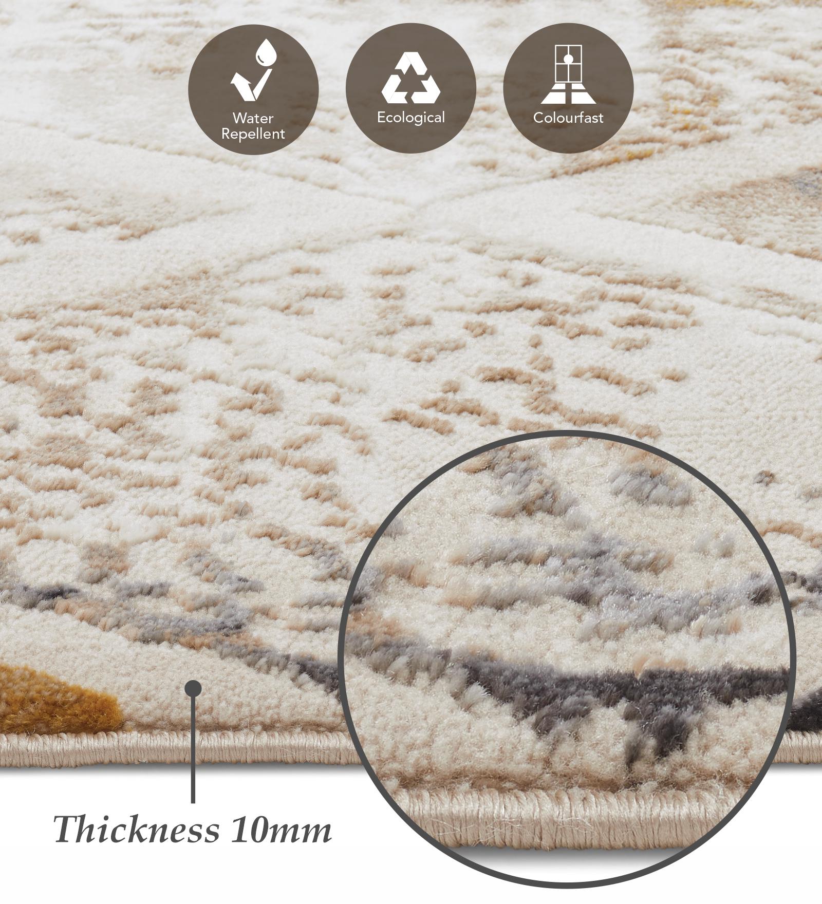 Seher Abstract Bedside Runner Beige Antracite