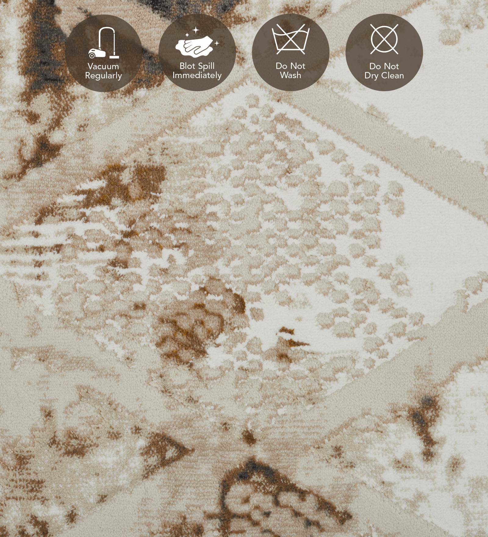 Seher Abstract Bedside Runner Beige Antracite