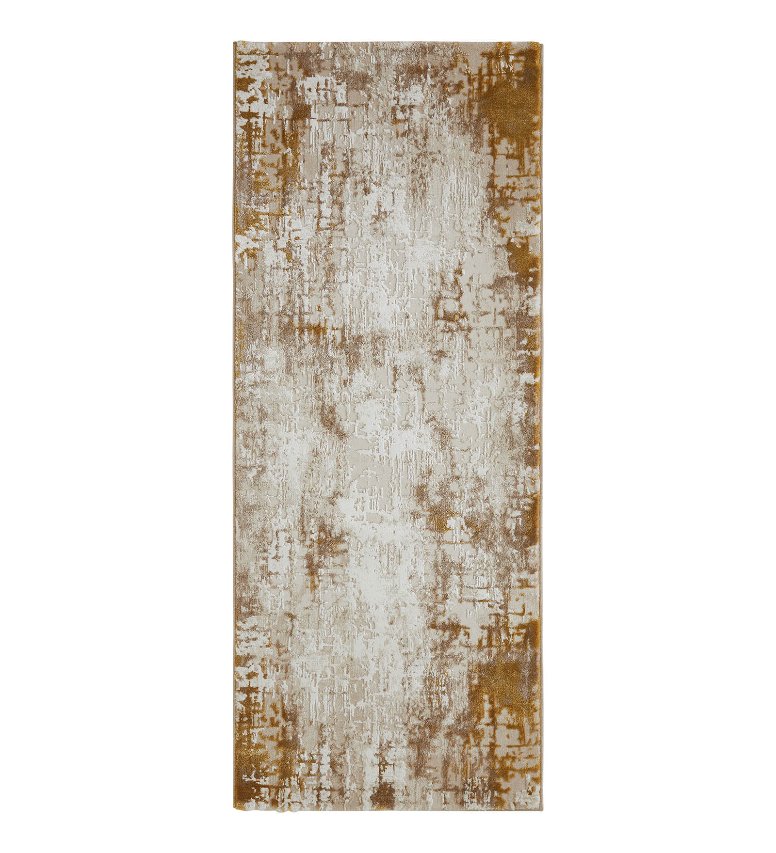 Seher Abstract Bedside Runner Beige Gold