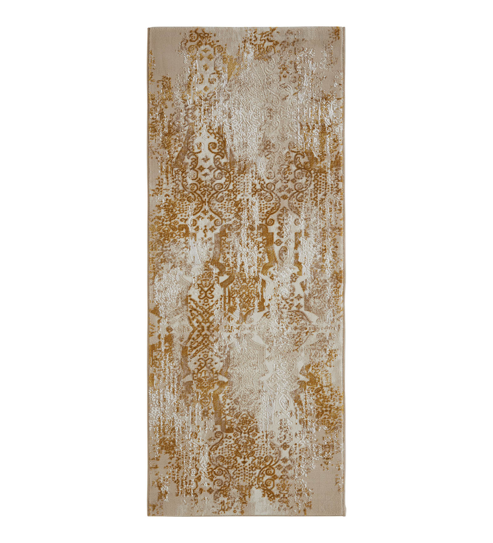 Seher Abstract Bedside Runner Beige Gold