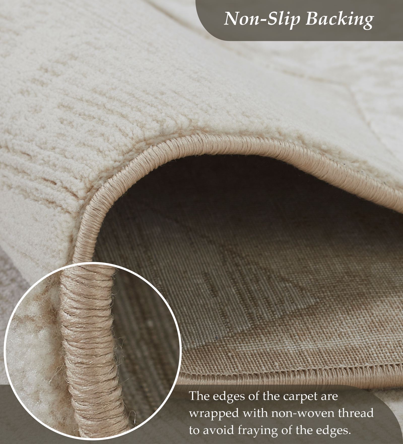 Seher Abstract Bedside Runner Beige Gold