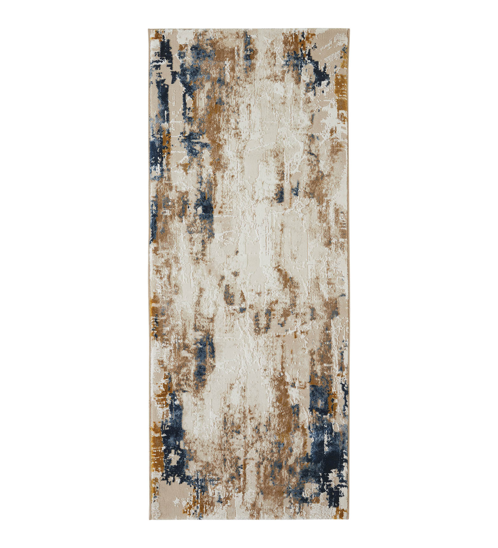 Seher Abstract Bedside Runner Beige Navy