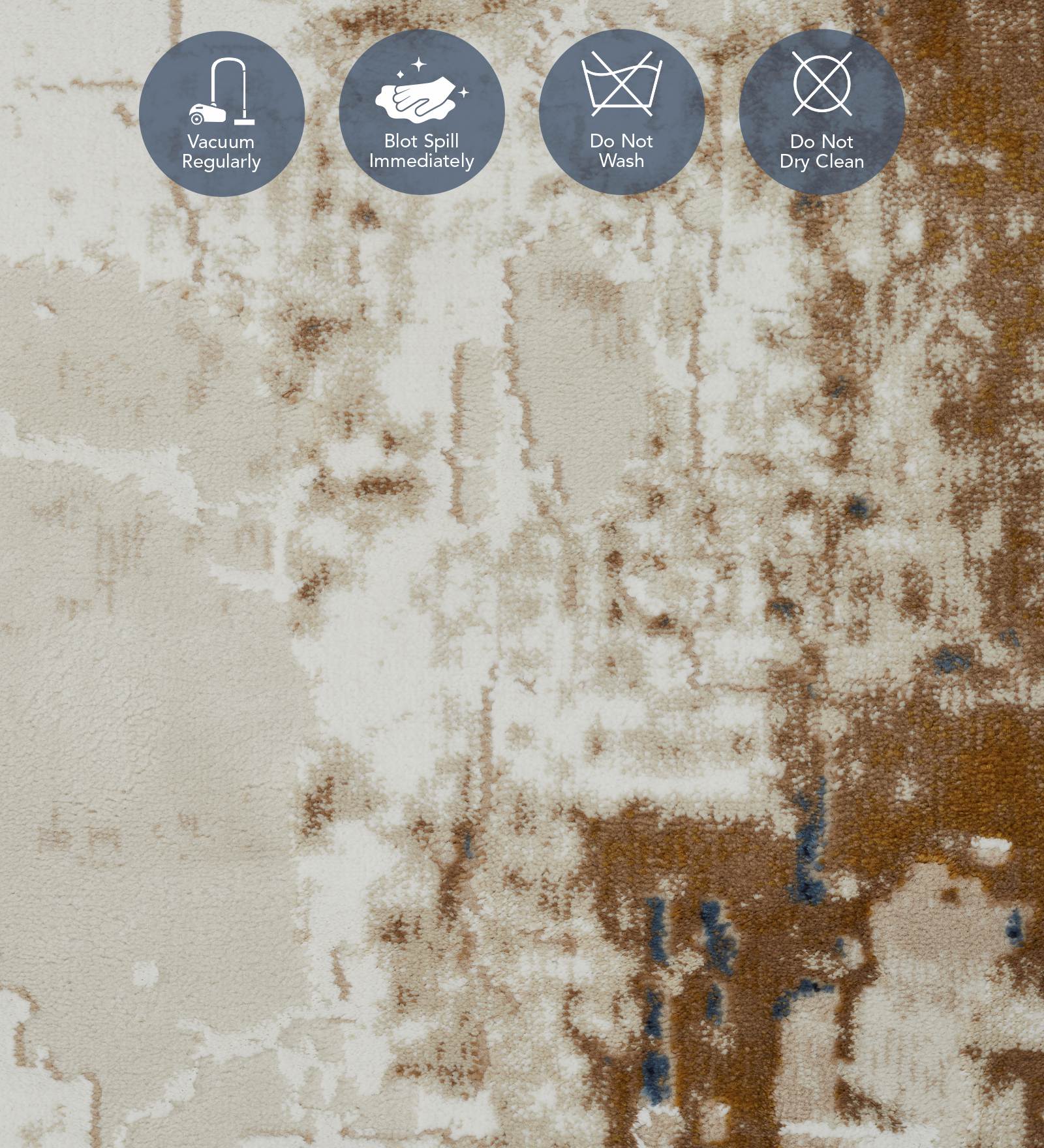 Seher Abstract Bedside Runner Beige Navy