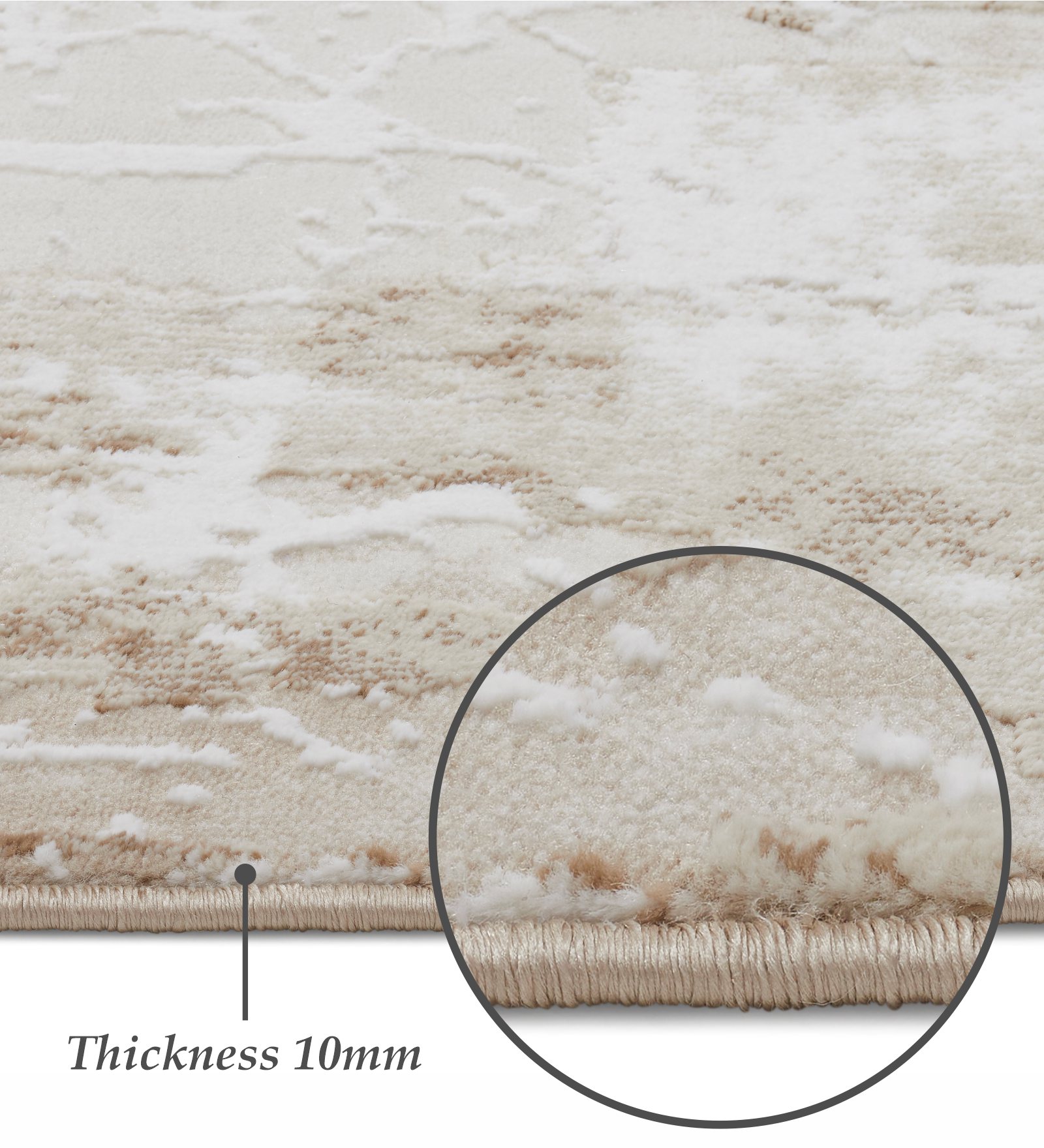 Seher Abstract Bedside Runner Beige