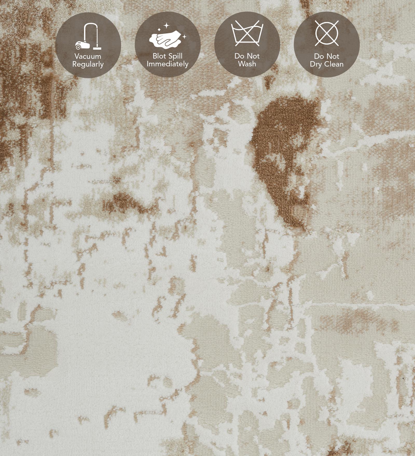 Seher Abstract Bedside Runner Beige