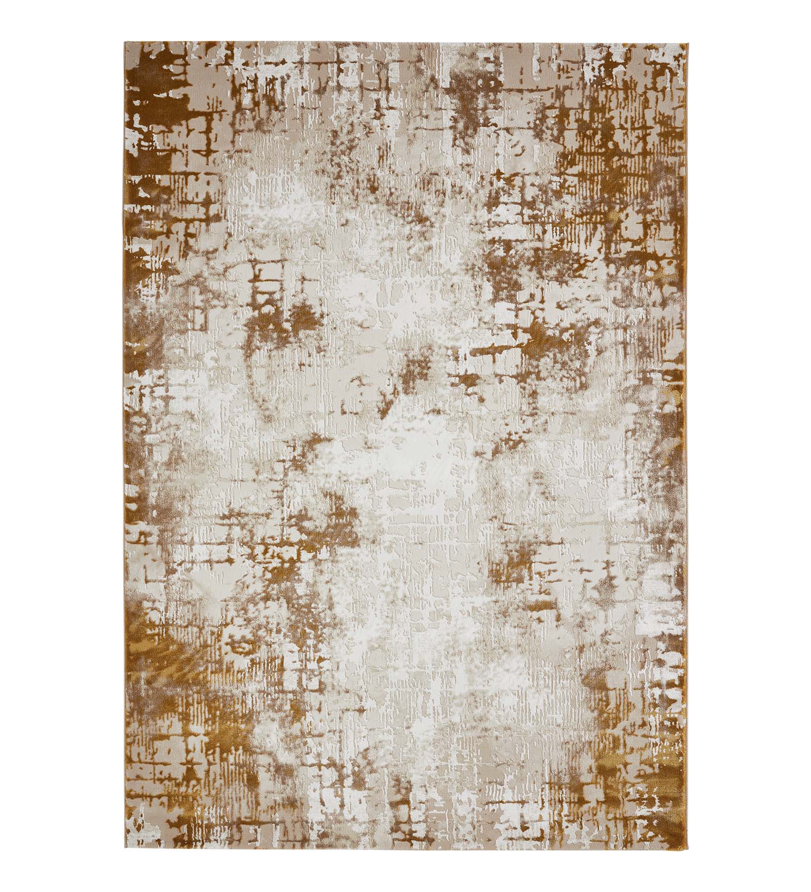 Seher Abstract Machine Made Carpet Beige Gold