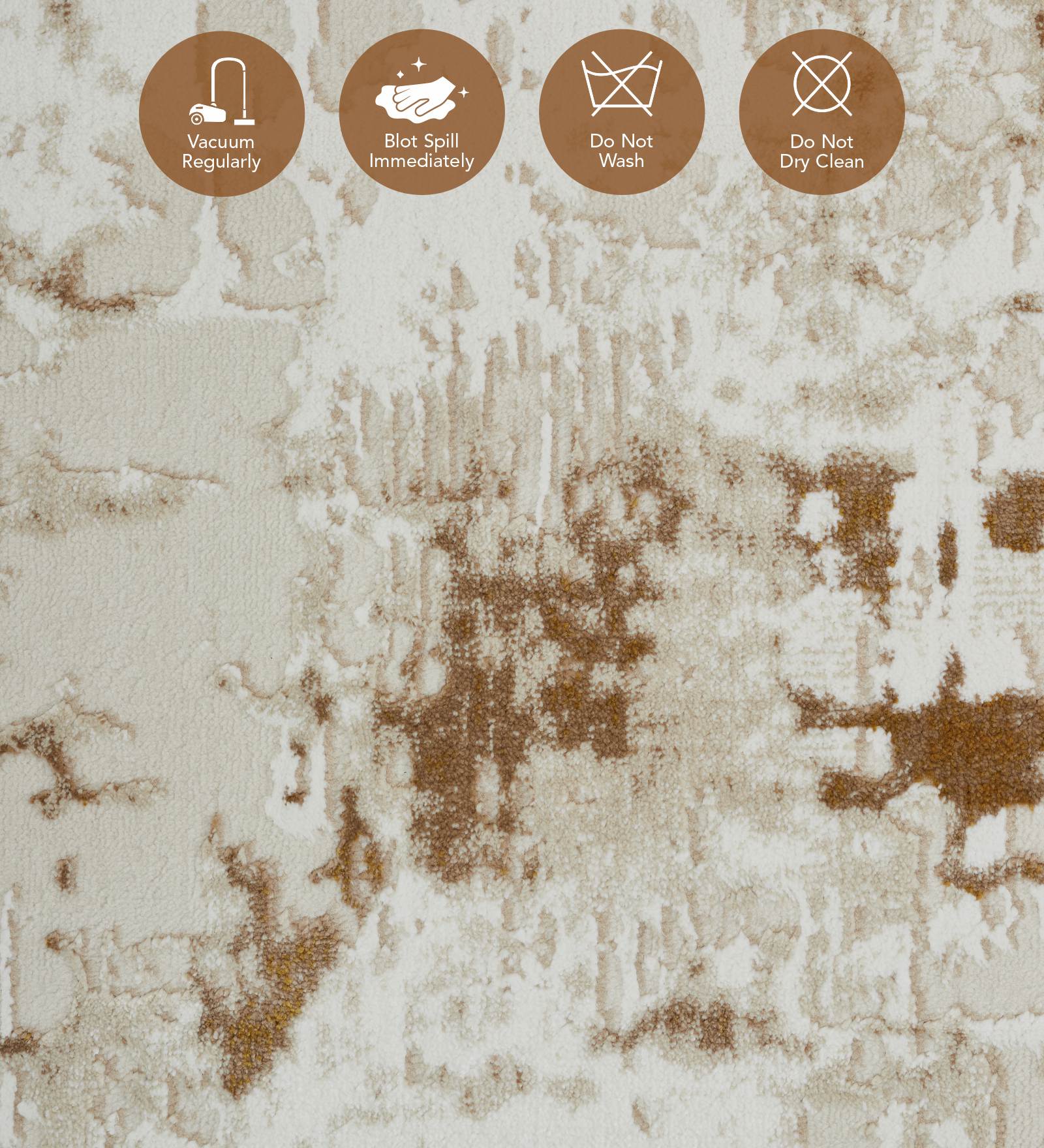 Seher Abstract Machine Made Carpet Beige Gold