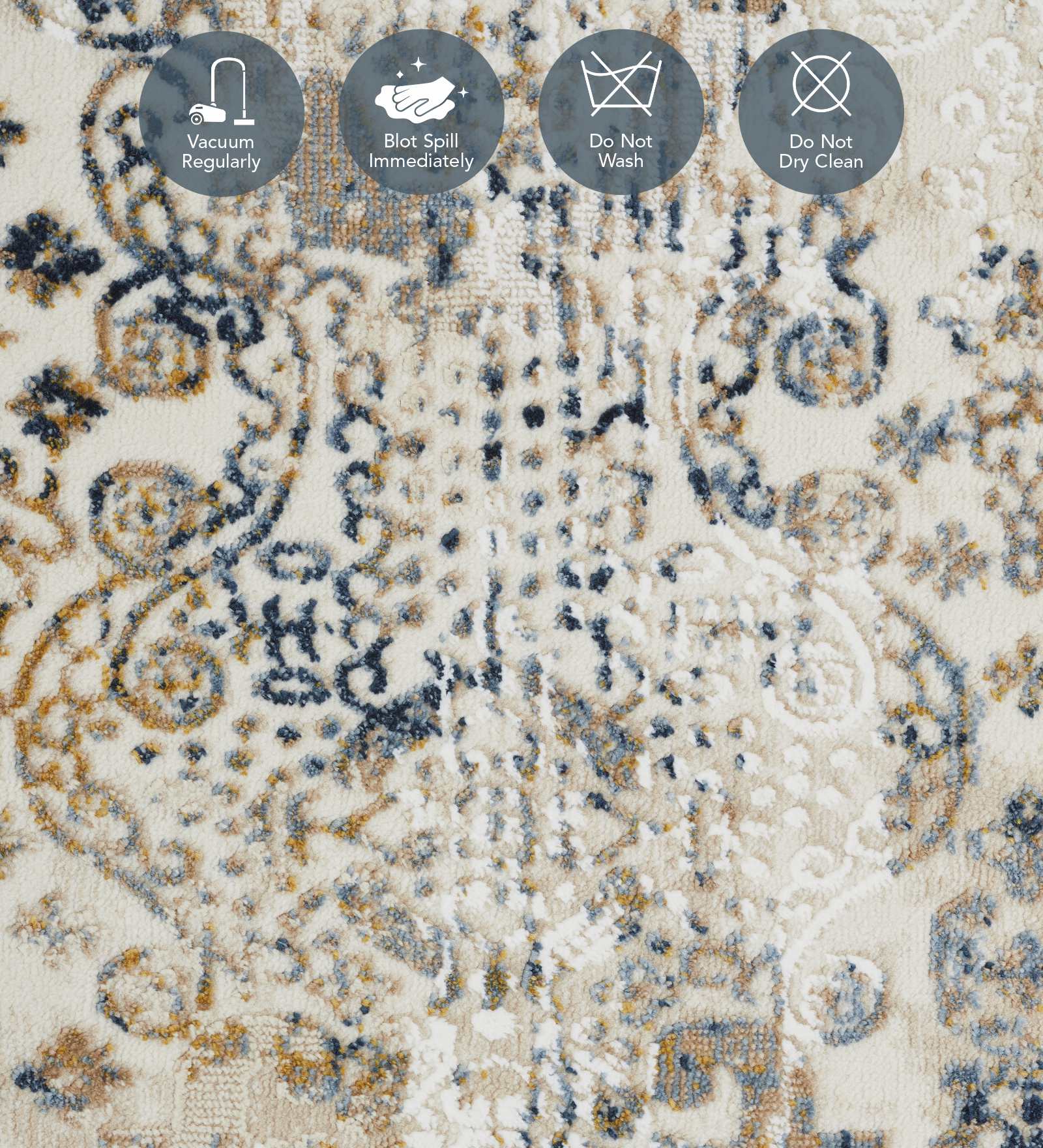 Seher Abstract Machine Made Carpet Beige Navy