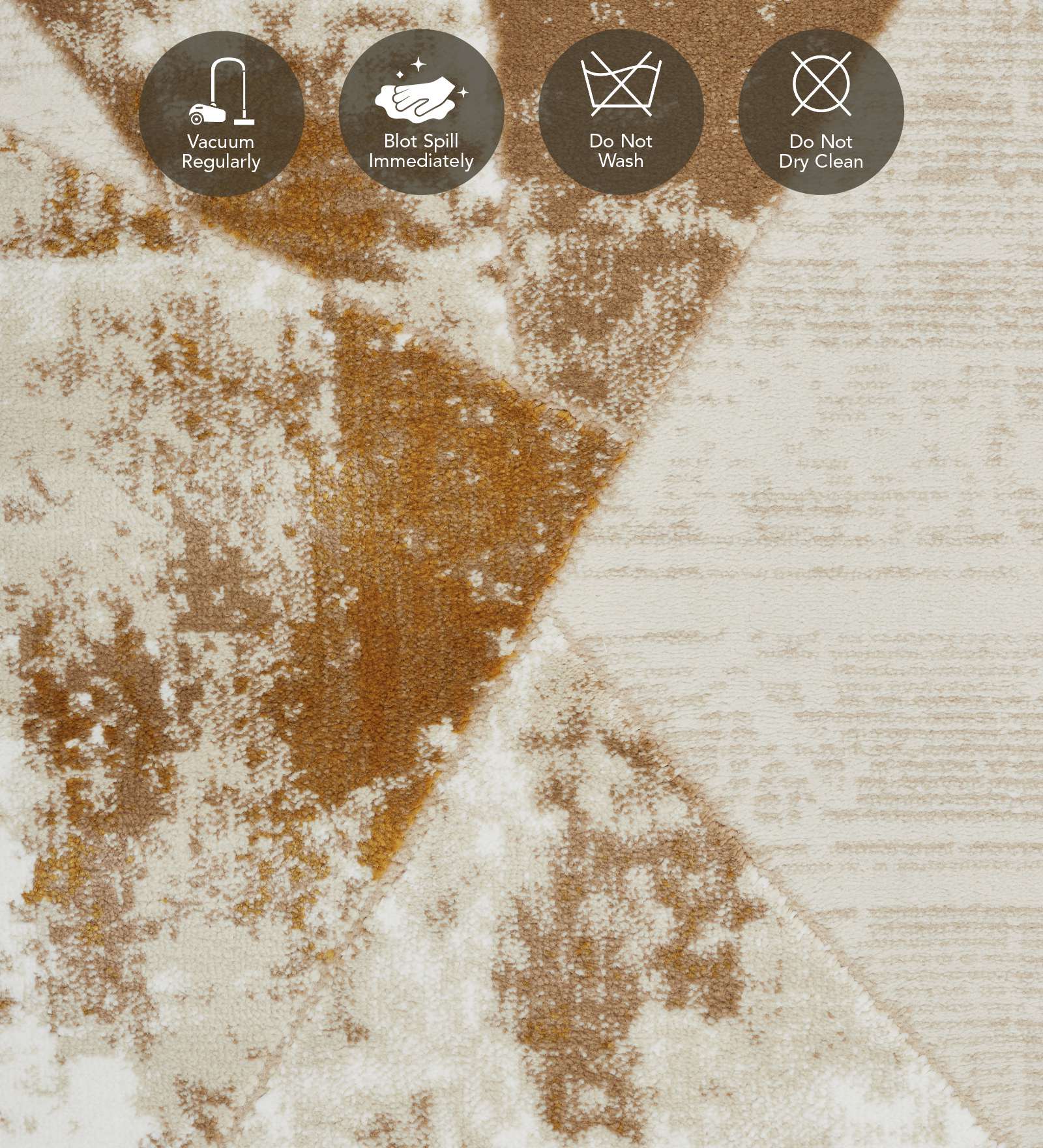 Seher Abstract Machine Made Carpet Beige Gold